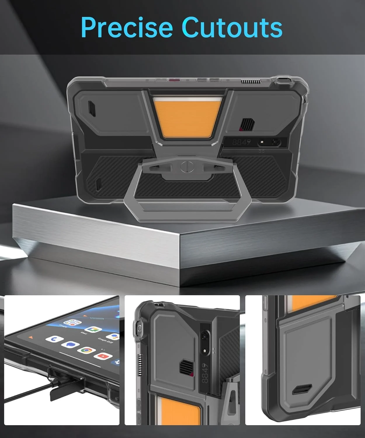 کیف تبلت 8849 Tank Pad با صفحه نمایش 10.95 اینچی، کاور محافظ پایه چرخان با پوشش پشتی شفاف TPU نرم برای Tank Pad/Tank Pad E