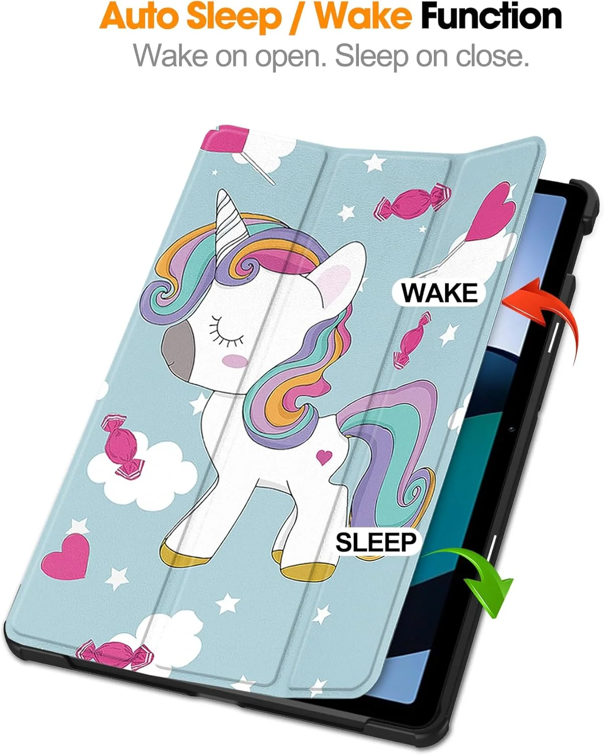 کاور تبلت شیائومی Redmi Pad SE 2023 مدل OIATROE، زوایای دید چندگانه، روکش هوشمند چرمی PU جدید با قابلیت بیدار شدن/خواب خودکار، کاور باریک تاشو برای شیائومی Redmi Pad SE -7