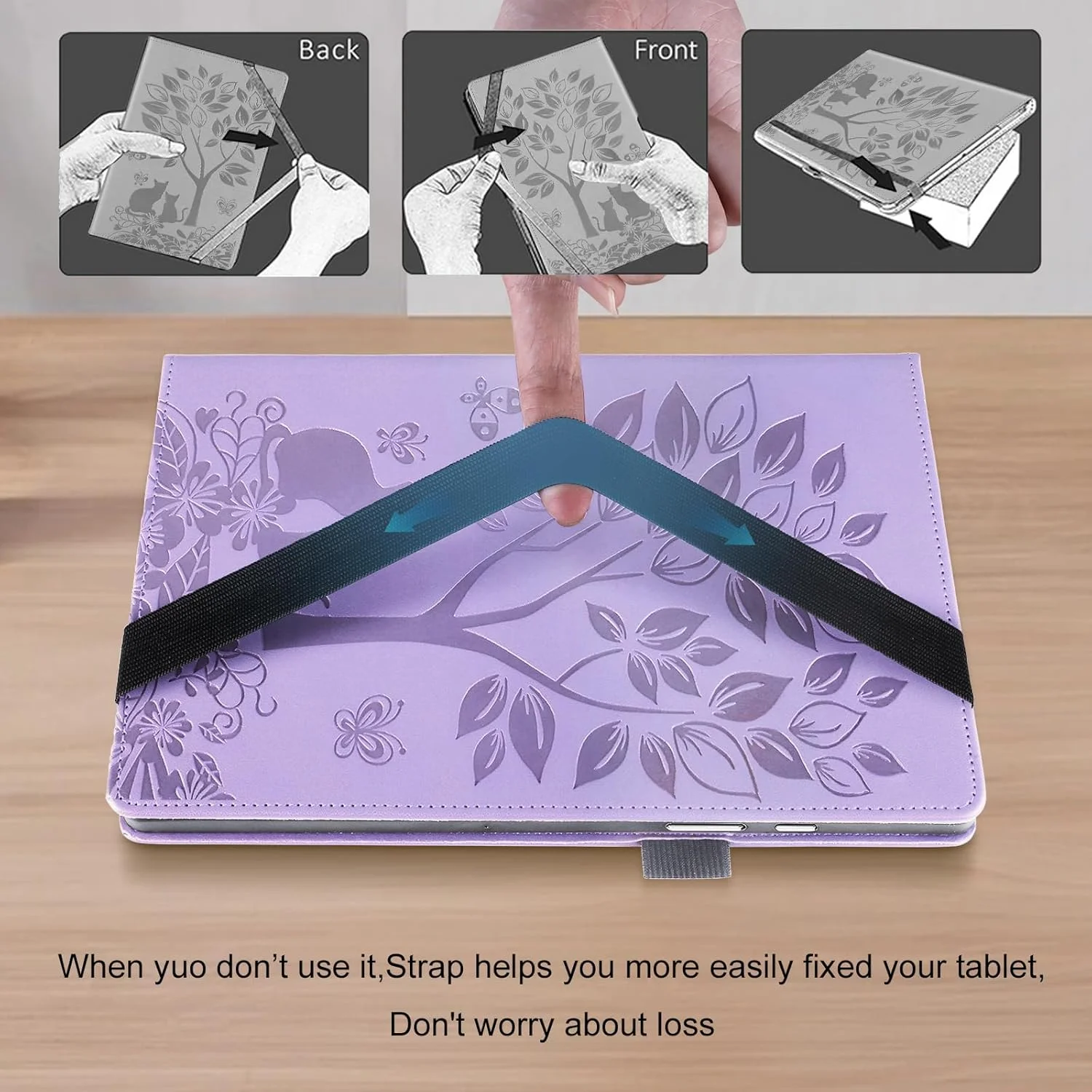 کیف محافظ LSPCASA با قابلیت استند و جای قلم برای ردمی پد SE 8.7، کیف چرمی PU با کیفیت عالی برای شیائومی پد SE 8.7 به همراه کش الاستیک - بنفش کیف محافظ LSPCASA با قابلیت استند و جای قلم برای ردمی پد SE 8.7، کیف چرمی PU با کیفیت عالی برای شیائومی پد SE 8.7 به همراه کش الاستیک - بنفش