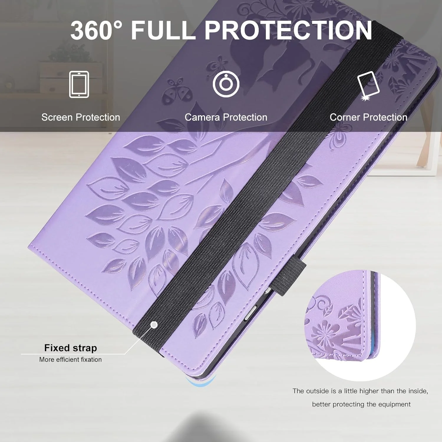 کیف محافظ LSPCASA با قابلیت استند و جای قلم برای ردمی پد SE 8.7، کیف چرمی PU با کیفیت عالی برای شیائومی پد SE 8.7 به همراه کش الاستیک - بنفش کیف محافظ LSPCASA با قابلیت استند و جای قلم برای ردمی پد SE 8.7، کیف چرمی PU با کیفیت عالی برای شیائومی پد SE 8.7 به همراه کش الاستیک - بنفش