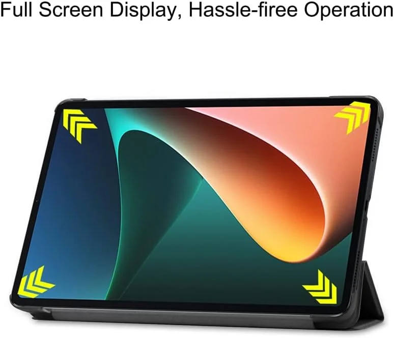 کاور تبلت شیائومی پد 5 سایز 11 اینچ، کاور هوشمند باریک سه تایی با قابلیت خواب/بیدار شدن خودکار و جای قلم برای کاور شیائومی پد 5 پرو 5G 2021 (مشکی)