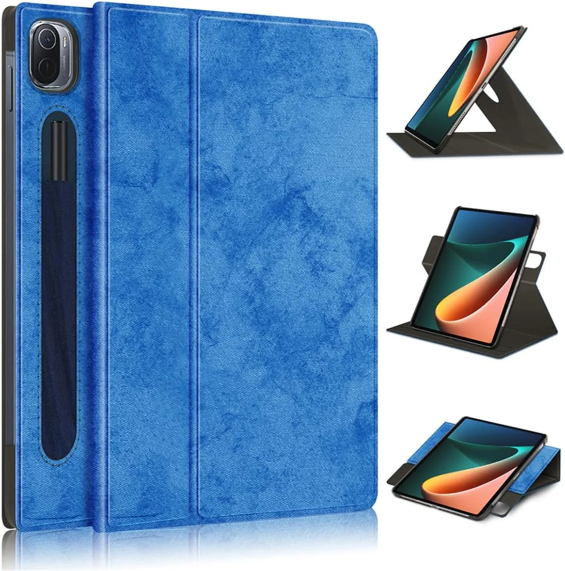 کاور اکسفور مدل Xiaomi Mi Pad 5، کاور آبی تیره برای Mi Pad 5 Pro، دارای بند الاستیک، جای قلم، حالت استند و عملکرد خواب و بیدار شدن خودکار، کاور چرمی PU تبلت برای Xiaomi Mi Pad 5 Pro کاور اکسفور مدل Xiaomi Mi Pad 5، کاور آبی تیره برای Mi Pad 5 Pro، دارای بند الاستیک، جای قلم، حالت استند و عملکرد خواب و بیدار شدن خودکار، کاور چرمی PU تبلت برای Xiaomi Mi Pad 5 Pro