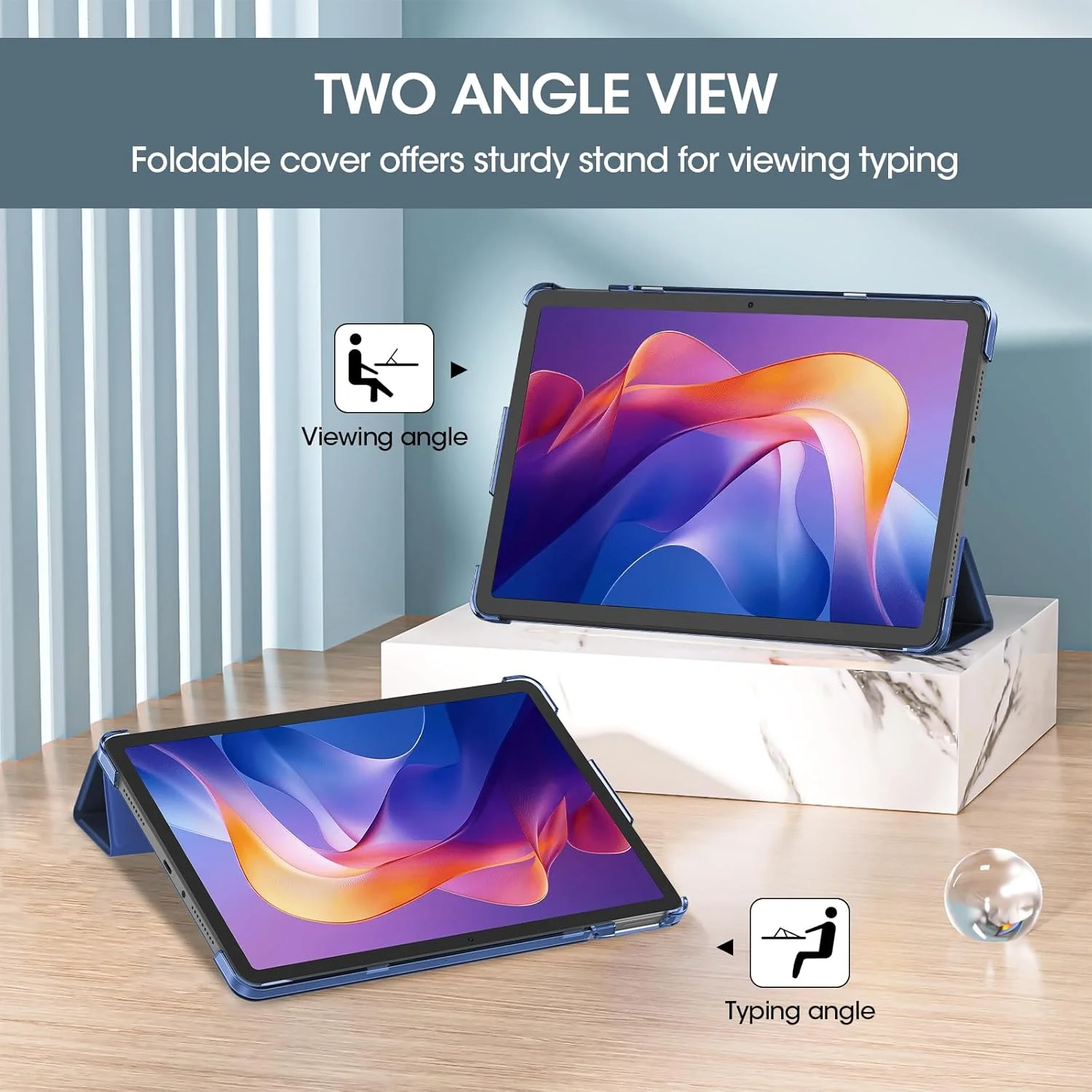 کاور پروکیس شیائومی ردمی پد 2 11 اینچ 2025، کیف محافظ هوشمند با قابلیت خواب/بیدار شدن خودکار - سرمه ای