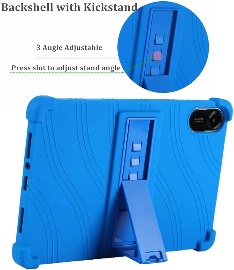 کاور تبلت کودکانه Gruattreay سازگار با شیائومی Redmi Pad 2 11 اینچ 2025 [مناسب کودکان] کاور سیلیکونی نرم ضخیم با 4 گوشه تقویت شده، ضد ضربه با استند چند زاویه ای (قرمز گل رز)