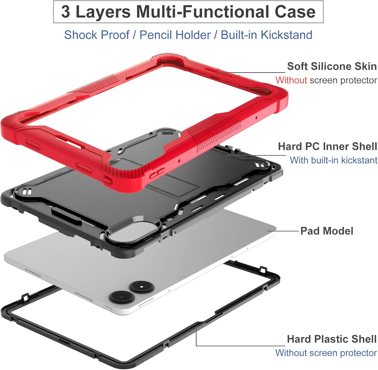 کاور تبلت گرواتری سازگار با شیائومی ردمی پد پرو 12.1 اینچ، کاور با پایه قابل تنظیم و ایربگ در چهار گوشه، پوشش ضد افتادن PC سخت + سیلیکون نرم (صورتی) کاور تبلت گرواتری سازگار با شیائومی ردمی پد پرو 12.1 اینچ، کاور با پایه قابل تنظیم و ایربگ در چهار گوشه، پوشش ضد افتادن PC سخت + سیلیکون نرم (صورتی)