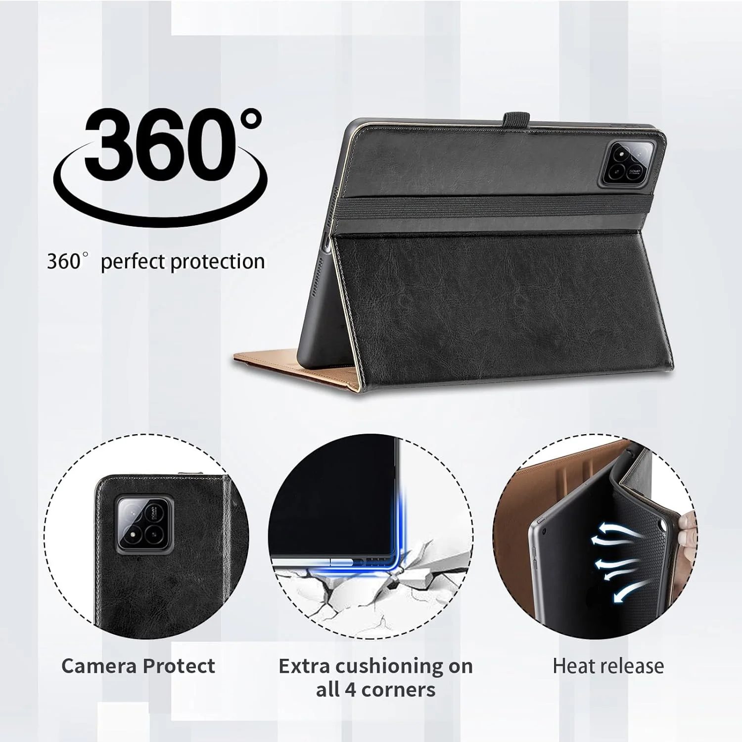 Case for Xiaomi Pad 7 / Xiaomi Pad 7 Pro (2025) 11.2 Inch PU Leather Protective Case with Pocket and Pen Loop, Auto Sleep/Wake Function Smart Cover with Stand Function - Black Case for Xiaomi Pad 7 / Xiaomi Pad 7 Pro (2025) 11.2 Inch PU Leather Protective Case with Pocket and Pen Loop, Auto Sleep/Wake Function Smart Cover with Stand Function - Black