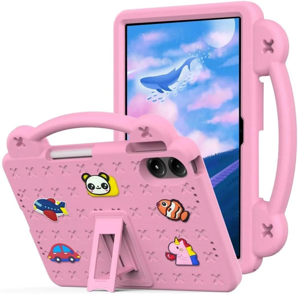 کیف محافظ تبلت Gruattreay سازگار با تبلت 12.1 اینچی Xiaomi Poco Pad، سیلیکونی EVA ضد ضربه، دارای دسته، مناسب کودکان با پایه تاشو، دارای جای قلم و براکت (صورتی) کیف محافظ تبلت Gruattreay سازگار با تبلت 12.1 اینچی Xiaomi Poco Pad، سیلیکونی EVA ضد ضربه، دارای دسته، مناسب کودکان با پایه تاشو، دارای جای قلم و براکت (صورتی)