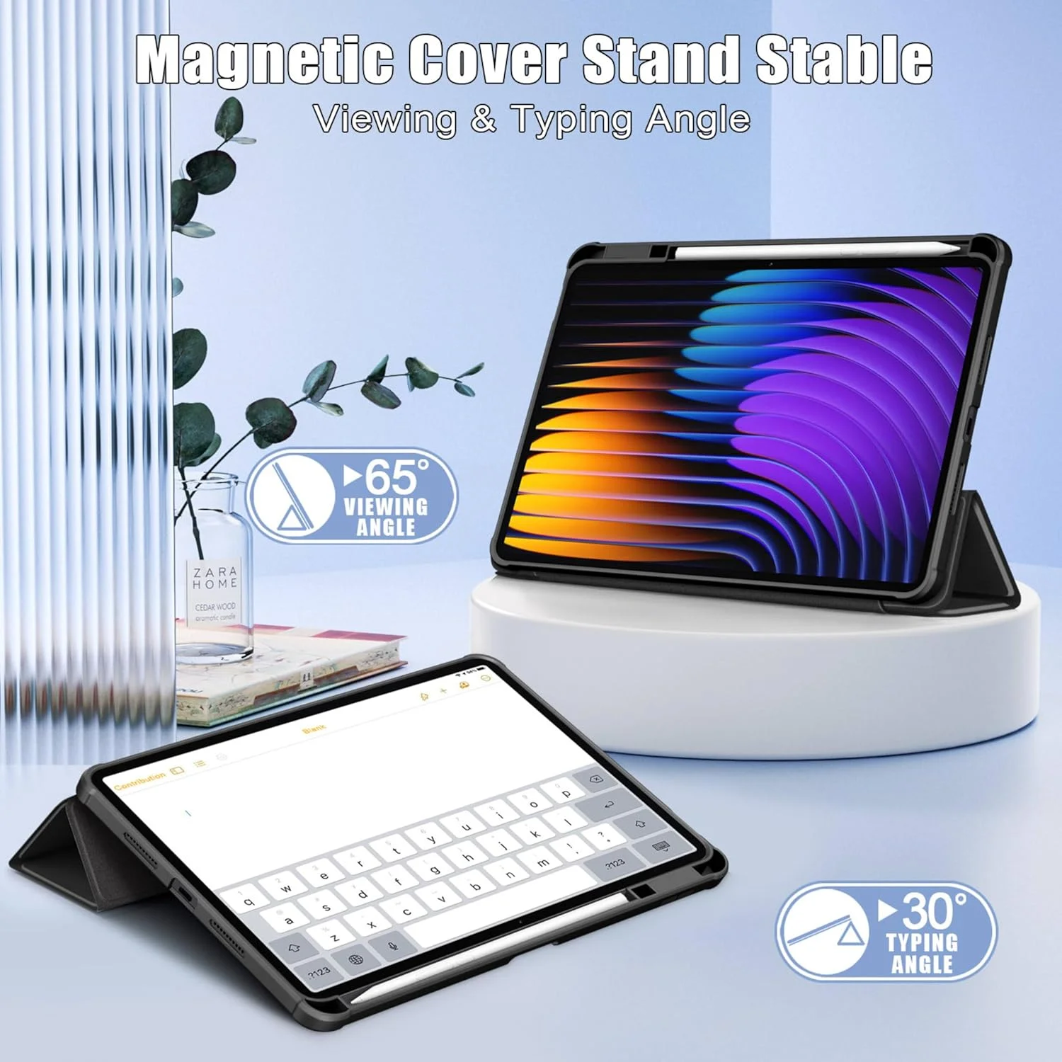 کاور محافظ سخت Vurtboly سازگار با شیائومی می پد 7/7 پرو 11.2 اینچ 2024، کاور چند زاویه ای اکریلیک شفاف PC با پایه نگهدارنده قلم ضد ضربه برای شیائومی می پد 7/7 پرو 2024