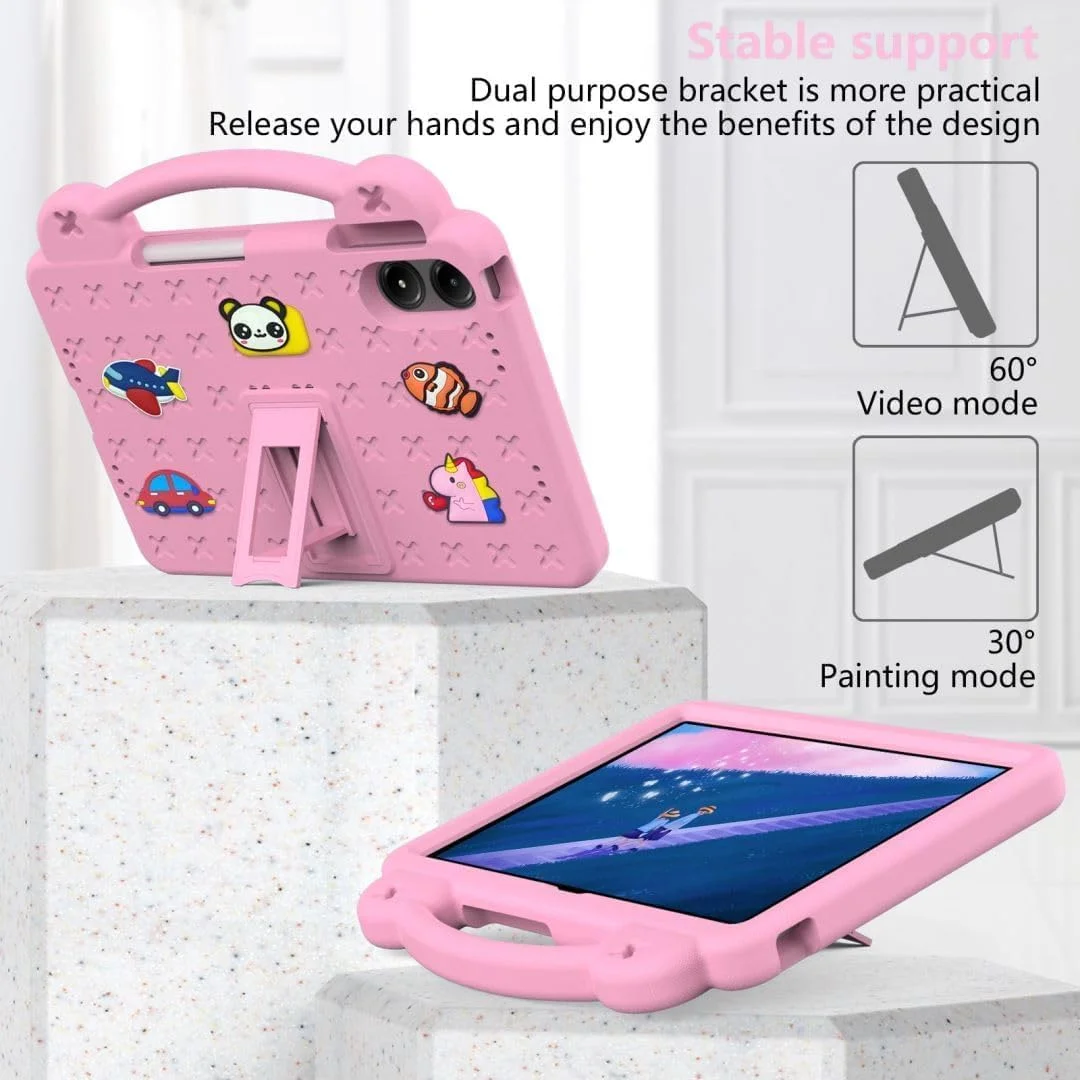 کیف محافظ تبلت Gruattreay سازگار با تبلت 12.1 اینچی Xiaomi Poco Pad، سیلیکونی EVA ضد ضربه، دارای دسته، مناسب کودکان با پایه تاشو، دارای جای قلم و براکت (صورتی) کیف محافظ تبلت Gruattreay سازگار با تبلت 12.1 اینچی Xiaomi Poco Pad، سیلیکونی EVA ضد ضربه، دارای دسته، مناسب کودکان با پایه تاشو، دارای جای قلم و براکت (صورتی)