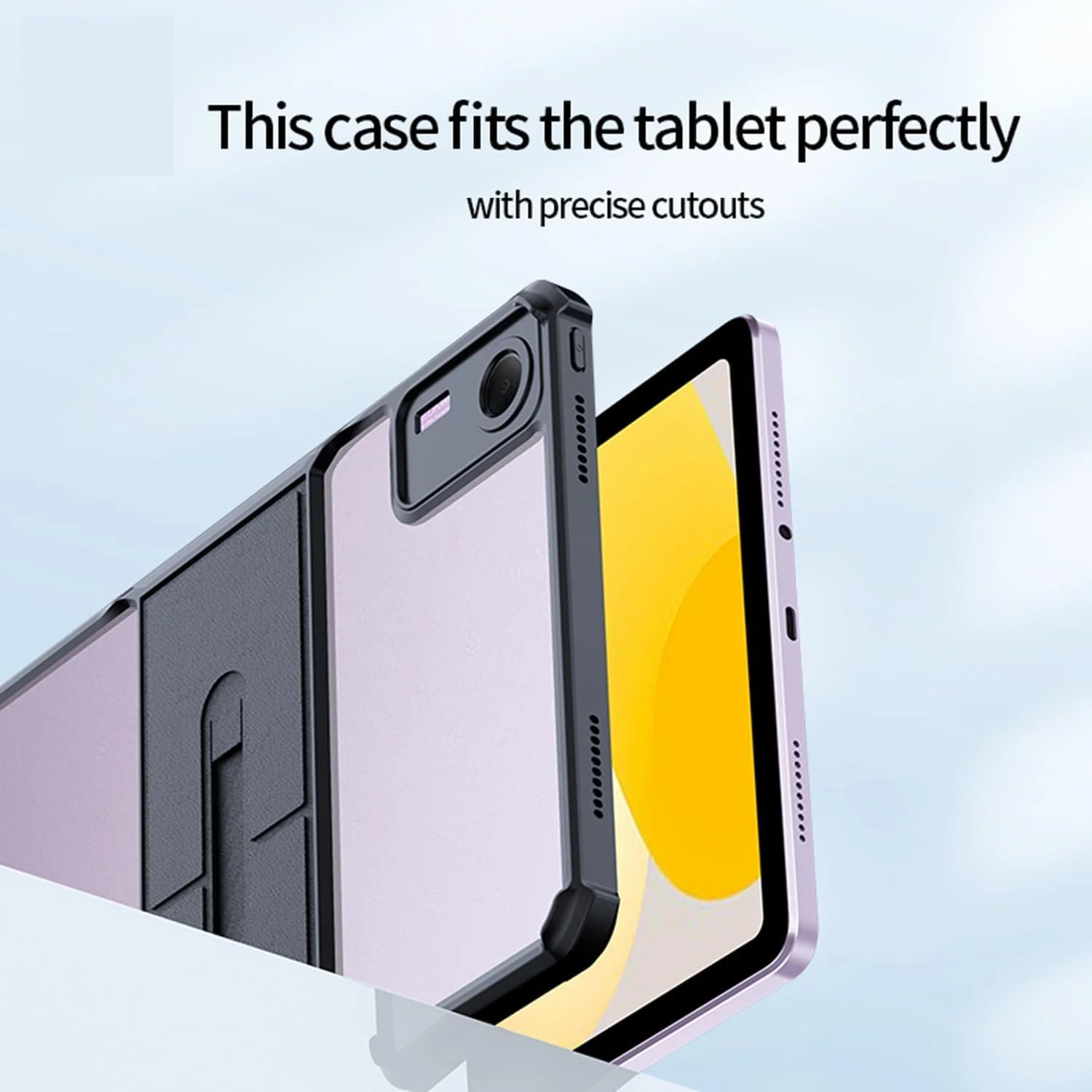 کاور تبلت شیائومی Redmi Pad SE 11 اینچ، ضد لک، ضد عرق، ضد اثر انگشت، بدنه سخت مشکی و ضربه گیر TPU نرم، دارای پایه فوق العاده پایدار، مناسب تبلت Redmi Pad SE 11" 2023، مشکی