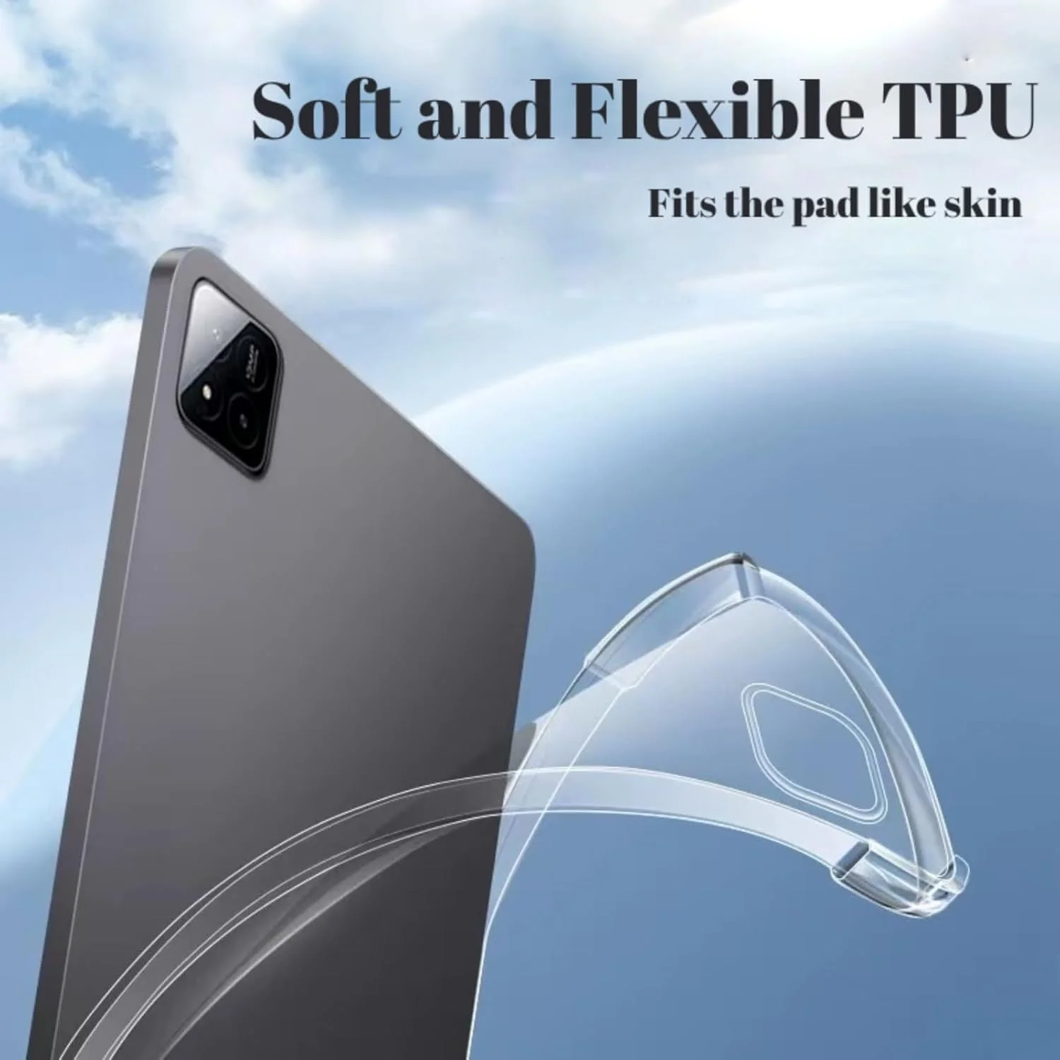 کاور شفاف Vurtboly سازگار با تبلت شیائومی Mi Pad 7/7 Pro 11.2 اینچی (2024)، محافظت پیشرفته با کیسه هوا در برابر سقوط، سیلیکون نرم و انعطاف پذیر TPU ضد ضربه و ضد خش، طراحی باریک مناسب برای شیائومی Mi Pad 7/7 Pro