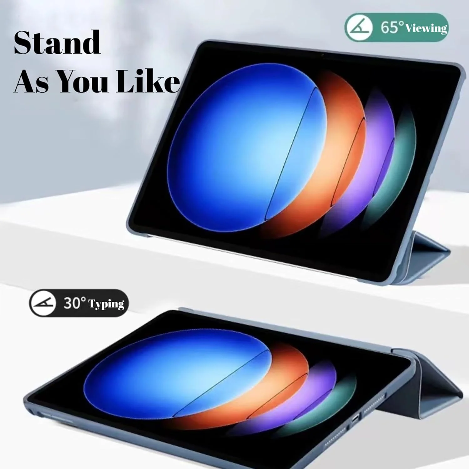 کاور تبلت Vurtboly سازگار با شیائومی پد 6s Pro 12.4 اینچ 2024، کاور سه لایه باریک ضد ضربه با طرح لانه زنبوری TPU با استند بادوام + قابلیت بیدار/خواب خودکار برای شیائومی پد 6s Pro 12.4 اینچ (آبی)