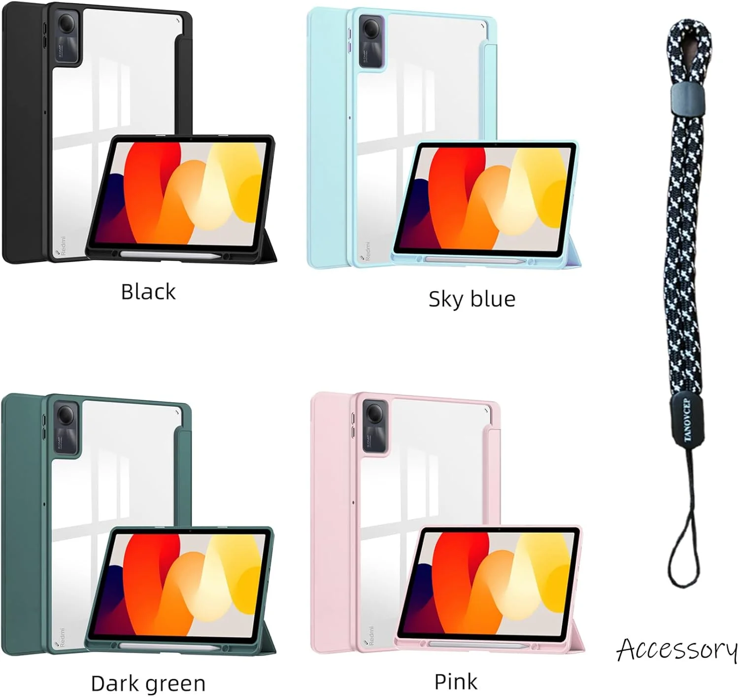 کیف تبلت TANOVCEP برای شیائومی Redmi Pad SE، کاور باریک سه تایی با نگهدارنده قلم، کاور ضد ضربه با قاب پشتی شفاف برای Redmi Pad SE، بیدار/خواب خودکار (آبی، شیائومی Redmi Pad SE) کیف تبلت TANOVCEP برای شیائومی Redmi Pad SE، کاور باریک سه تایی با نگهدارنده قلم، کاور ضد ضربه با قاب پشتی شفاف برای Redmi Pad SE، بیدار/خواب خودکار (آبی، شیائومی Redmi Pad SE)