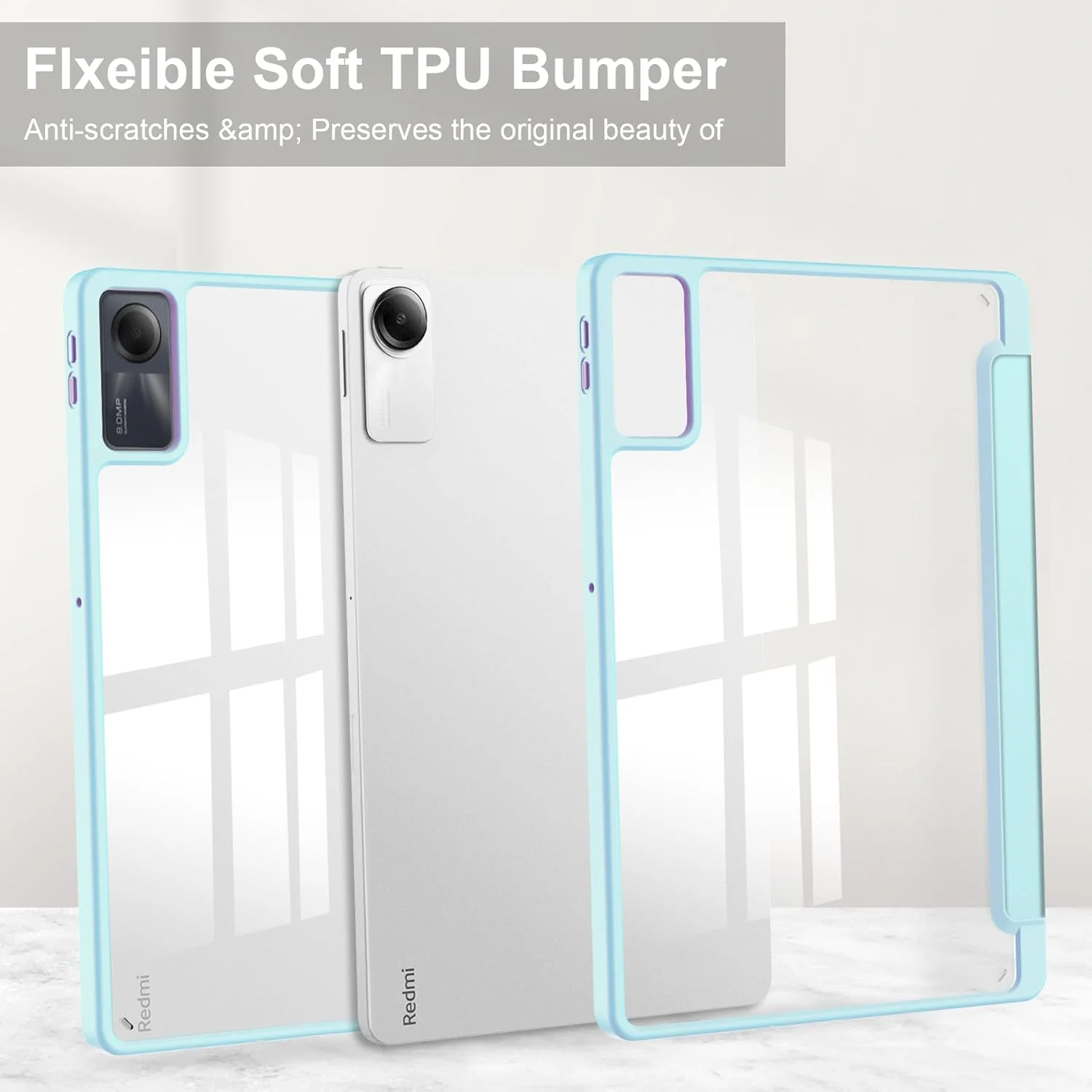 کیف تبلت TANOVCEP برای شیائومی Redmi Pad SE، کاور باریک سه تایی با نگهدارنده قلم، کاور ضد ضربه با قاب پشتی شفاف برای Redmi Pad SE، بیدار/خواب خودکار (آبی، شیائومی Redmi Pad SE) کیف تبلت TANOVCEP برای شیائومی Redmi Pad SE، کاور باریک سه تایی با نگهدارنده قلم، کاور ضد ضربه با قاب پشتی شفاف برای Redmi Pad SE، بیدار/خواب خودکار (آبی، شیائومی Redmi Pad SE)