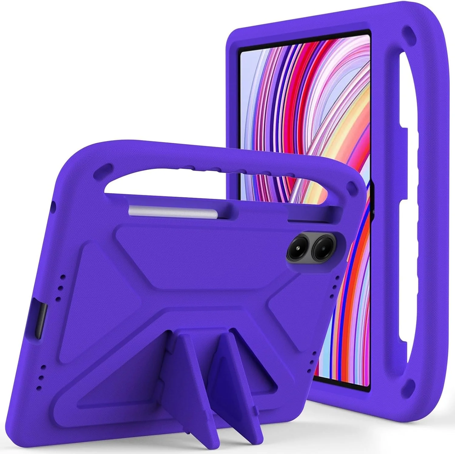 Kids Shockproof Case for Xiaomi Redmi Pad Pro (12.1") Tablet with Handle Stand Heavy Duty Tablet Cover,Lightweight EVA Kid Friendly Shockproof Protective Case,Built in Pen Holder (Purple)