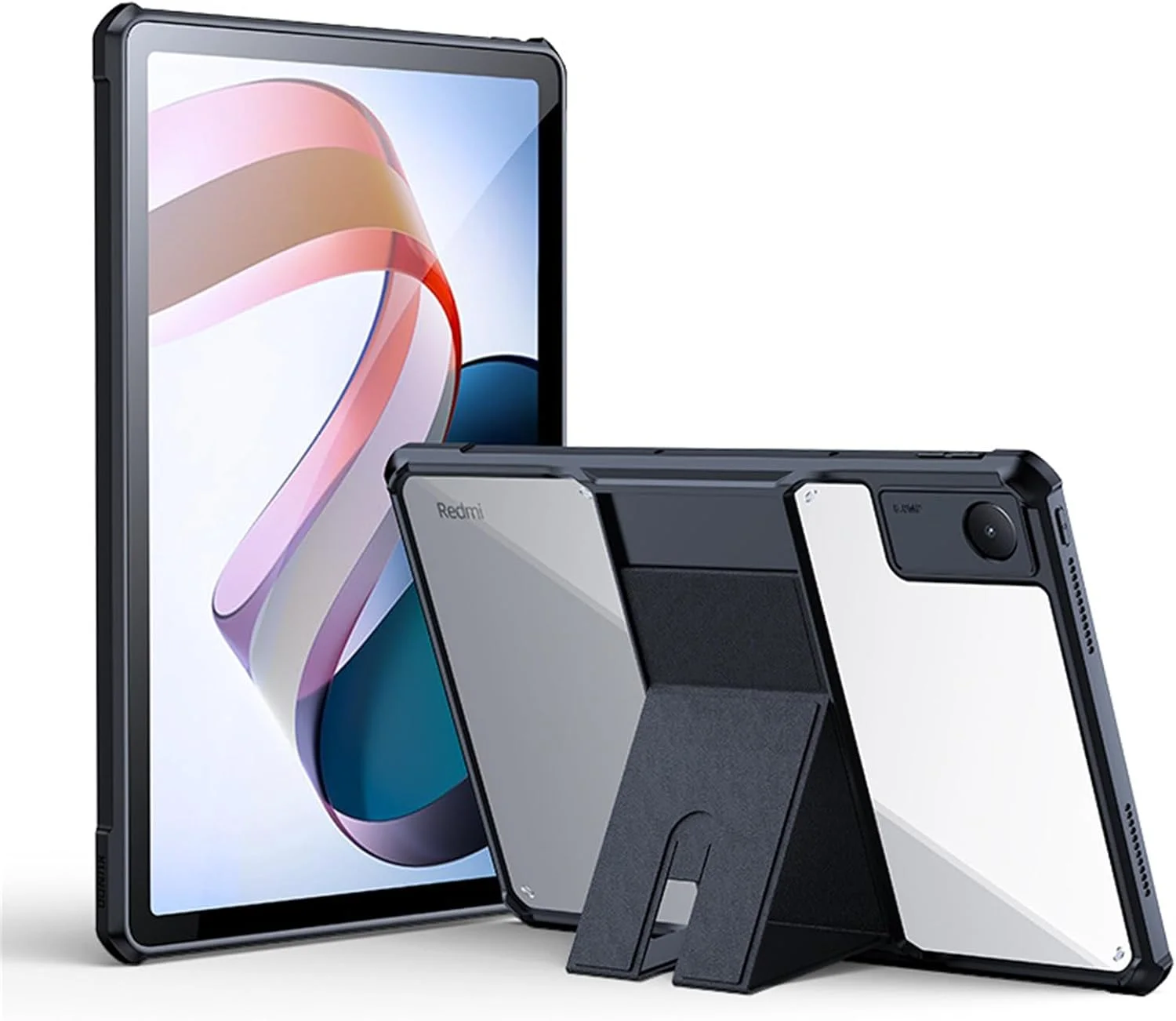 MOTIM Case for Xiaomi Redmi Pad 10.61 Inch Protective Slim Shockproof Kickstand Cover Transparent Hard Shell Back Case with Hidden Hand Band