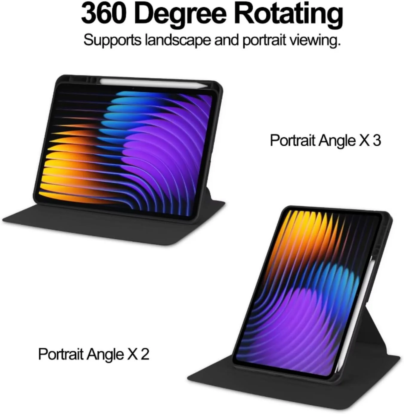 کیف هوشمند چرخشی 360 درجه Skeido با قابلیت خواب/بیدار شدن خودکار مناسب برای تبلت شیائومی Mi Pad 7 / Pad 7 Pro 11.2 اینچ (2024) با پشت شفاف (مشکی)