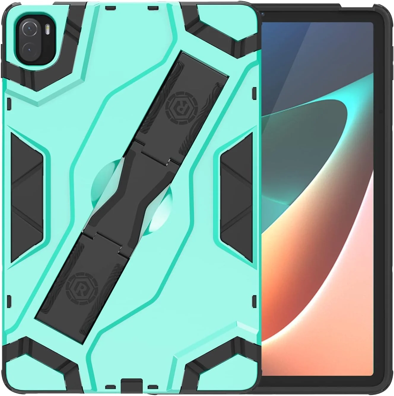 کاور محافظ تبلت شیاومی Mi Pad 5 / MiPad 5 Pro 11 اینچ 5G 2021 مدل استنددار، کاور محافظ دو لایه ضد ضربه با دسته و بند شانه (سبز)