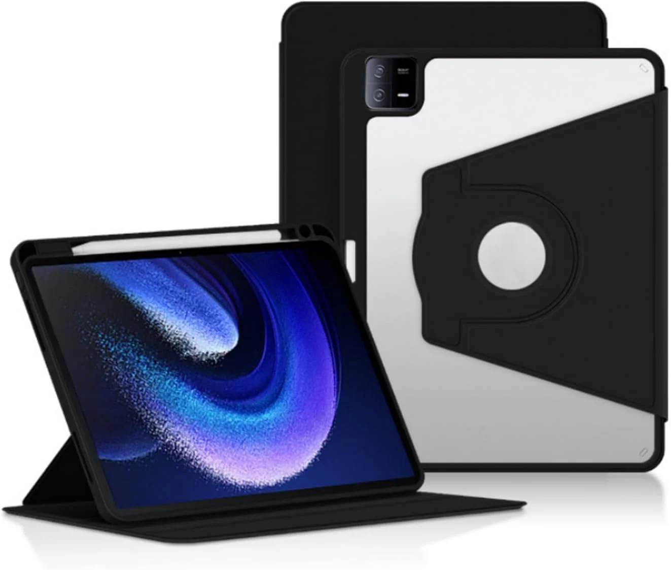 کیف محافظ تبلت SKEIDO مناسب برای شیائومی پد 6 با سایز 11 اینچ، ساخته شده از چرم PU آکریلیک، دارای قابلیت تاشوندگی و چرخش 360 درجه، مناسب برای Xiaomi Mi Pad 6 و MiPad 6 Pro 2023 (مشکی)