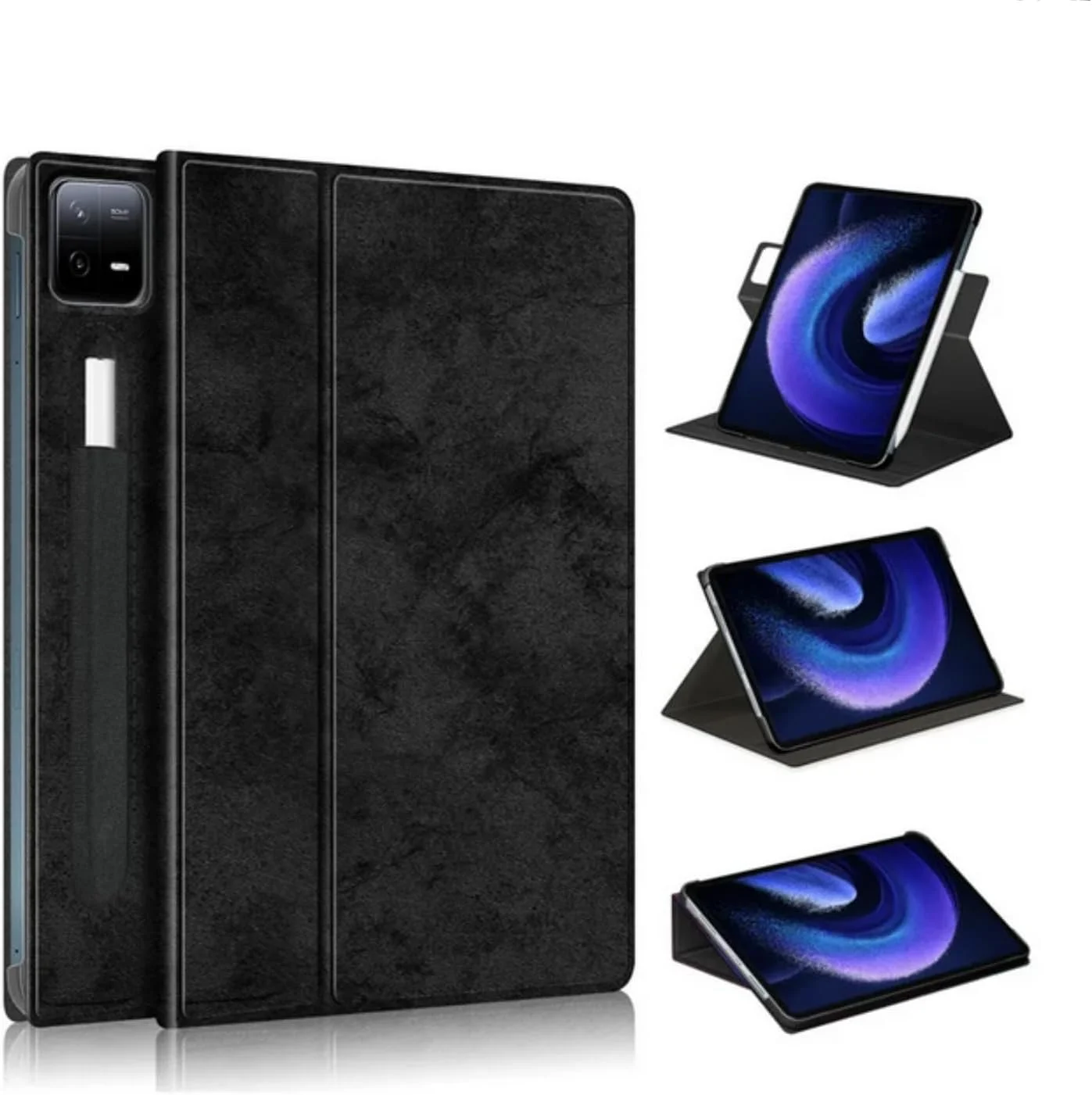 کیف محافظ تبلت شیائومی پد 6 برند SKEIDO، پارچه نرم، چرخش 360 درجه، کاور هوشمند مناسب برای تبلت شیائومی پد 6 پرو، می پد 6 مدل 2023 سایز 11 اینچ (مشکی)