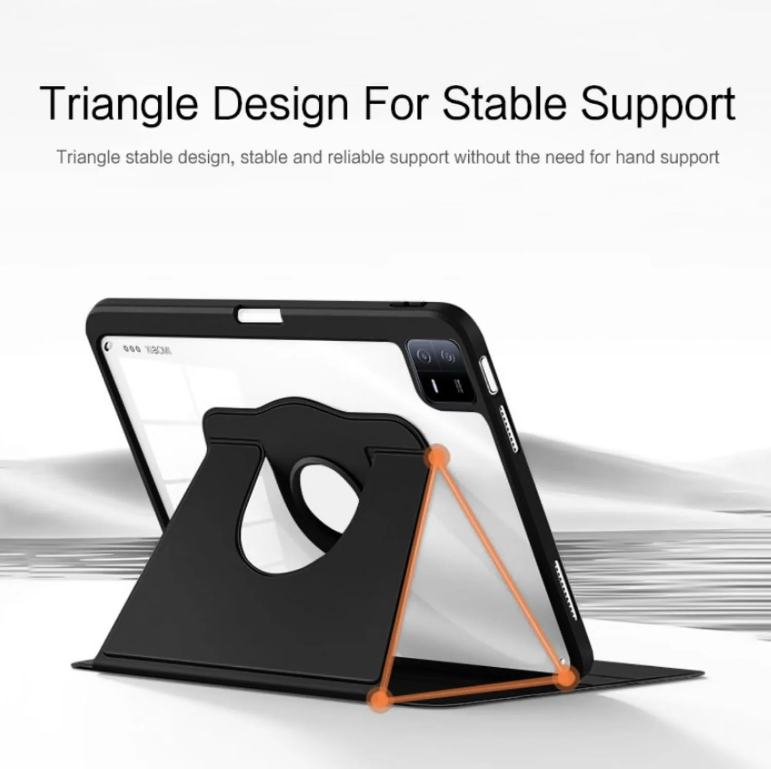 کیف محافظ تبلت SKEIDO مناسب برای شیائومی پد 6 با سایز 11 اینچ، ساخته شده از چرم PU آکریلیک، دارای قابلیت تاشوندگی و چرخش 360 درجه، مناسب برای Xiaomi Mi Pad 6 و MiPad 6 Pro 2023 (مشکی)