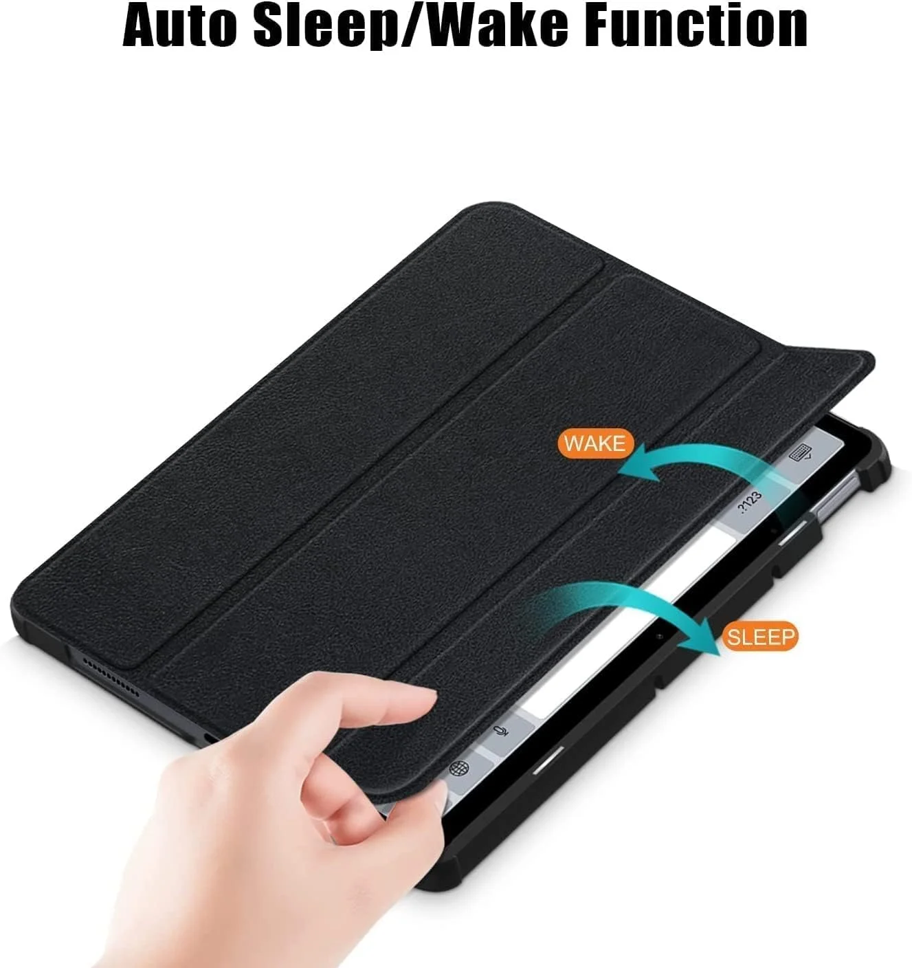 کاور تبلت شیائومی ردمی پد 10.61 اینچ 2022، کاور هوشمند سه تایی تبلت، کاور باریک با پشت PC سخت، زاویه دید چندگانه، کاور محافظ فولیو هارد شل، کاور تبلت با قابلیت خواب/بیدار شدن خودکار ردمی پد 2022 (مشکی)