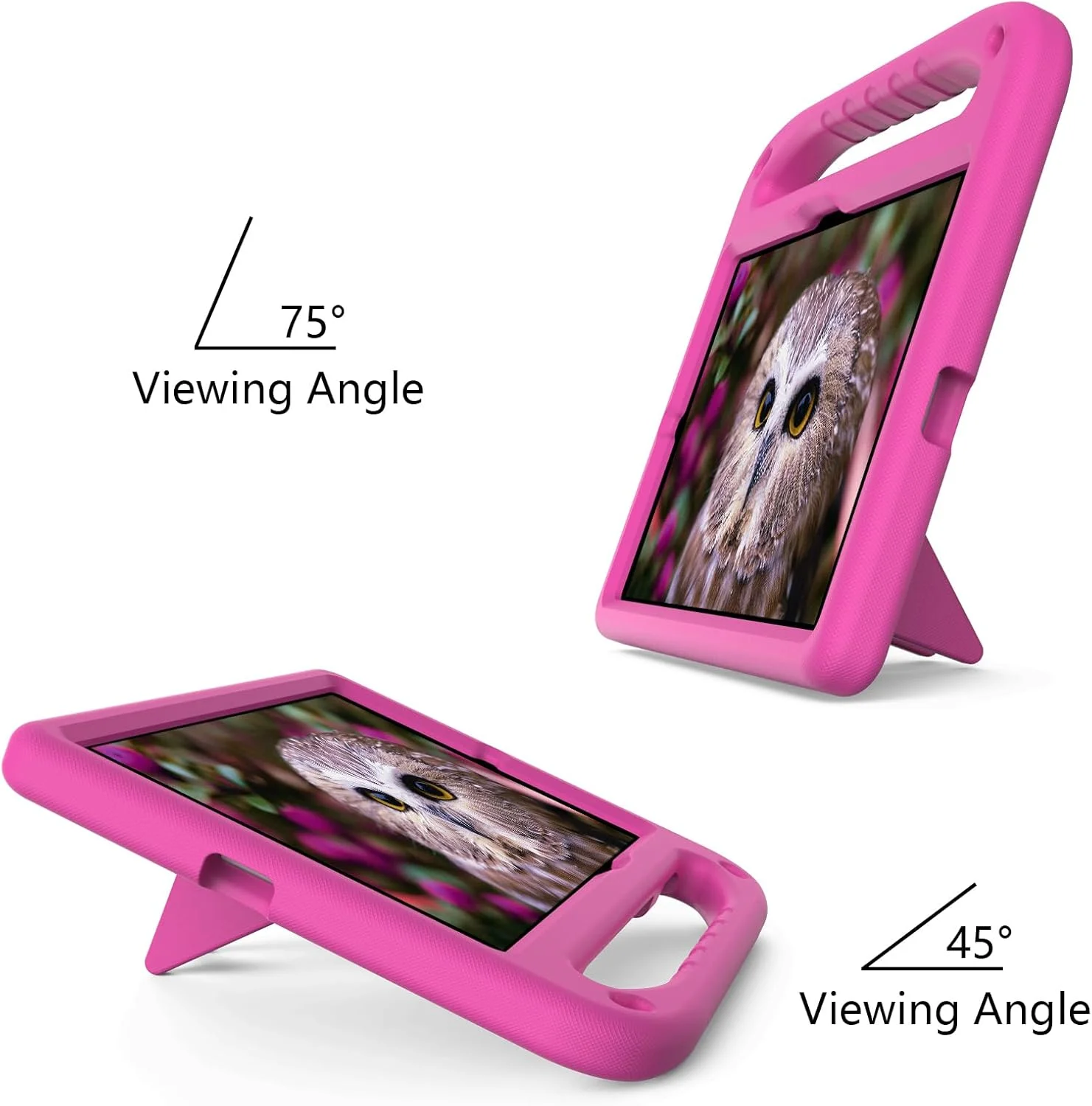 کاور تبلت EabHulie برای شیائومی پد 6 / پد 6 پرو، کاور سبک وزن EVA ضد ضربه با دسته و استند، کاور محافظ کودکانه، صورتی آتشین