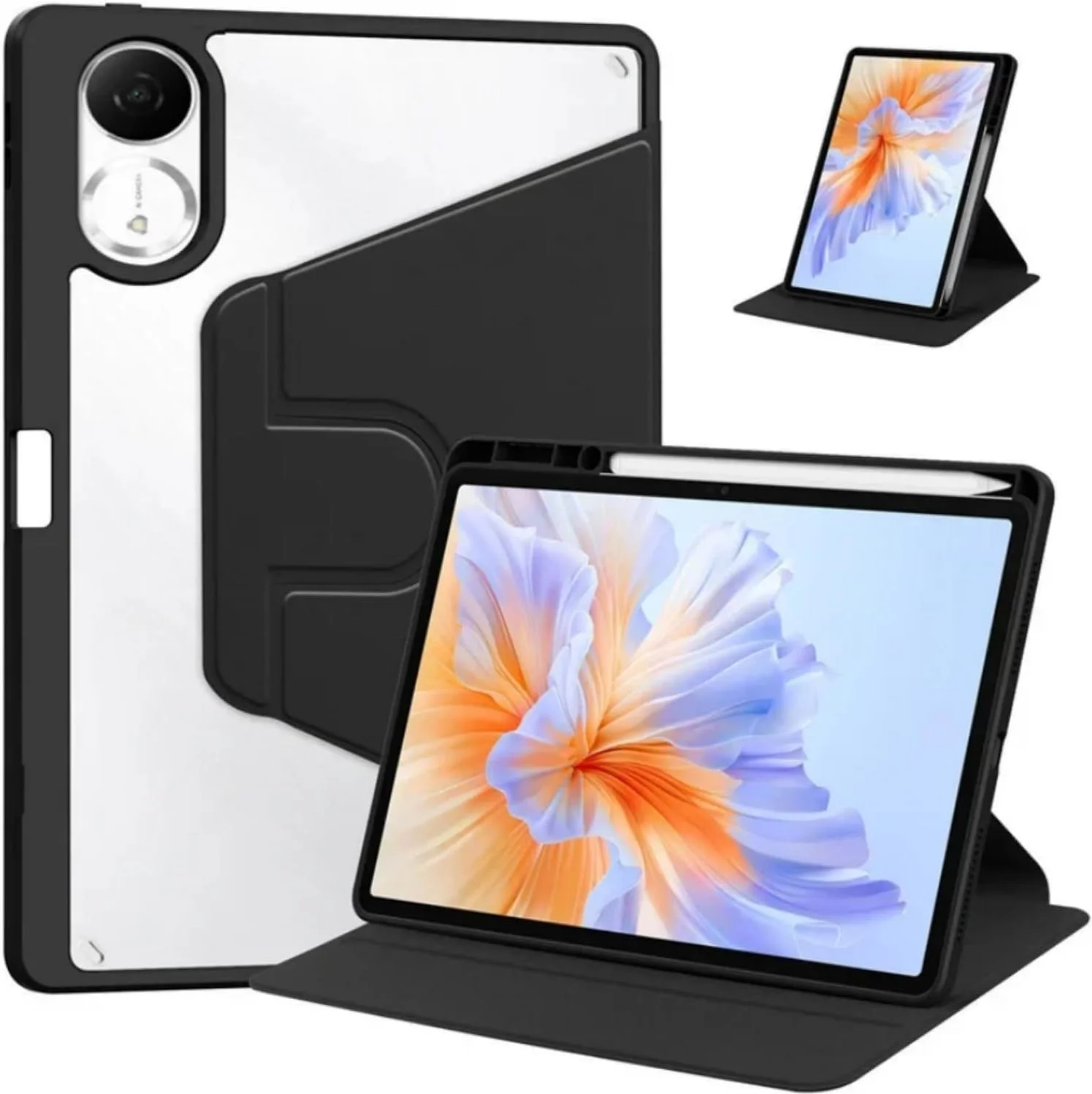 کیف چرخشی 360 درجه SKEIDO برای ردمی پد 2 به همراه جای قلم برای شیائومی ردمی پد 2 11 اینچ 2025، کاور چرخشی با قابلیت استند افقی/عمودی (مشکی)