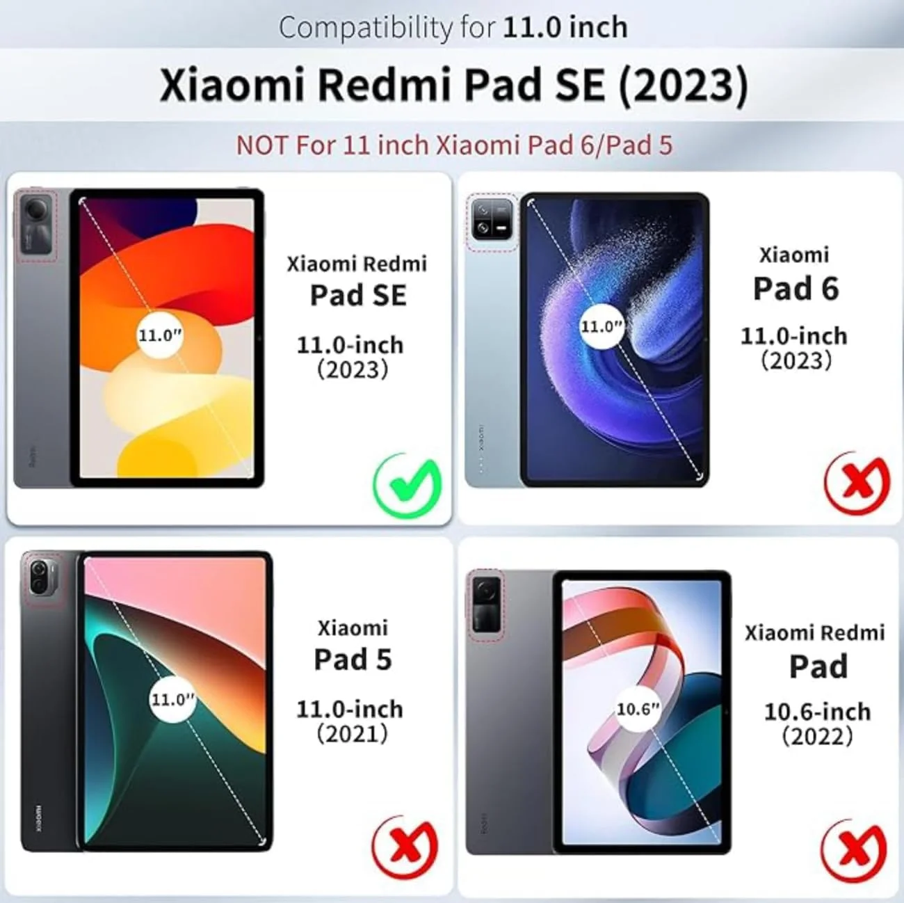 کیف محافظ تبلت شیائومی ردمی پد SE 11 اینچی (2023) اسکییدو، باریک، سه تایی، با روکش پشتی TPU نرم، قابلیت بیدار/خواب خودکار و ضد ضربه (مشکی)