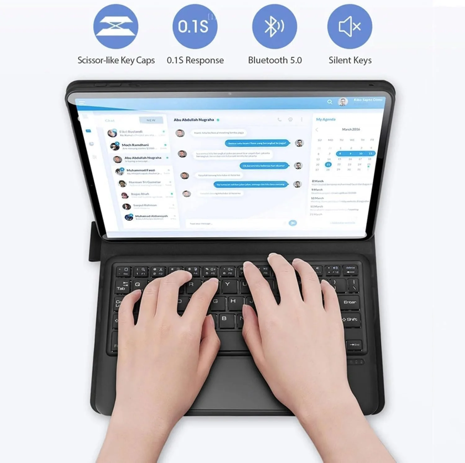 کاور Mi Pad 7 به همراه کیبورد مناسب برای شیائومی پد 7/7 پرو 11.2 اینچ، کیبورد مغناطیسی جداشدنی با ترک پد، استند قابل تنظیم، سبک و قابل حمل، کاور محافظ چرمی PU - مشکی