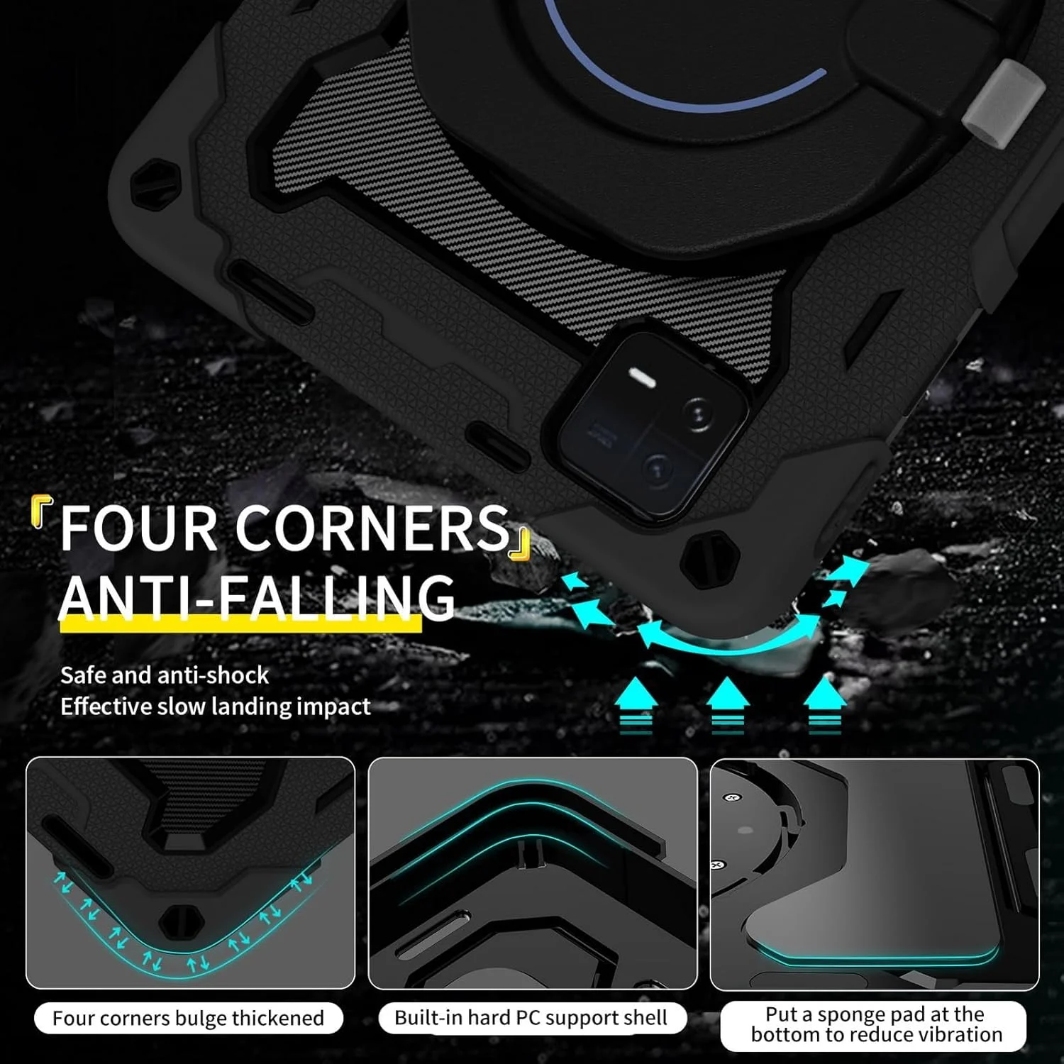 NALACAL Heavy Duty Shockproof Case for Xiaomi Pad 6/6 Pro 11 inch, 360° Rotating Ring Stand Case Armor Protective Case 3-Layers Combo Armor Case Silicone Cover for Xiaomi Pad 6 / Pad 6 Pro NALACAL Heavy Duty Shockproof Case for Xiaomi Pad 6/6 Pro 11 inch, 360° Rotating Ring Stand Case Armor Protective Case 3-Layers Combo Armor Case Silicone Cover for Xiaomi Pad 6 / Pad 6 Pro