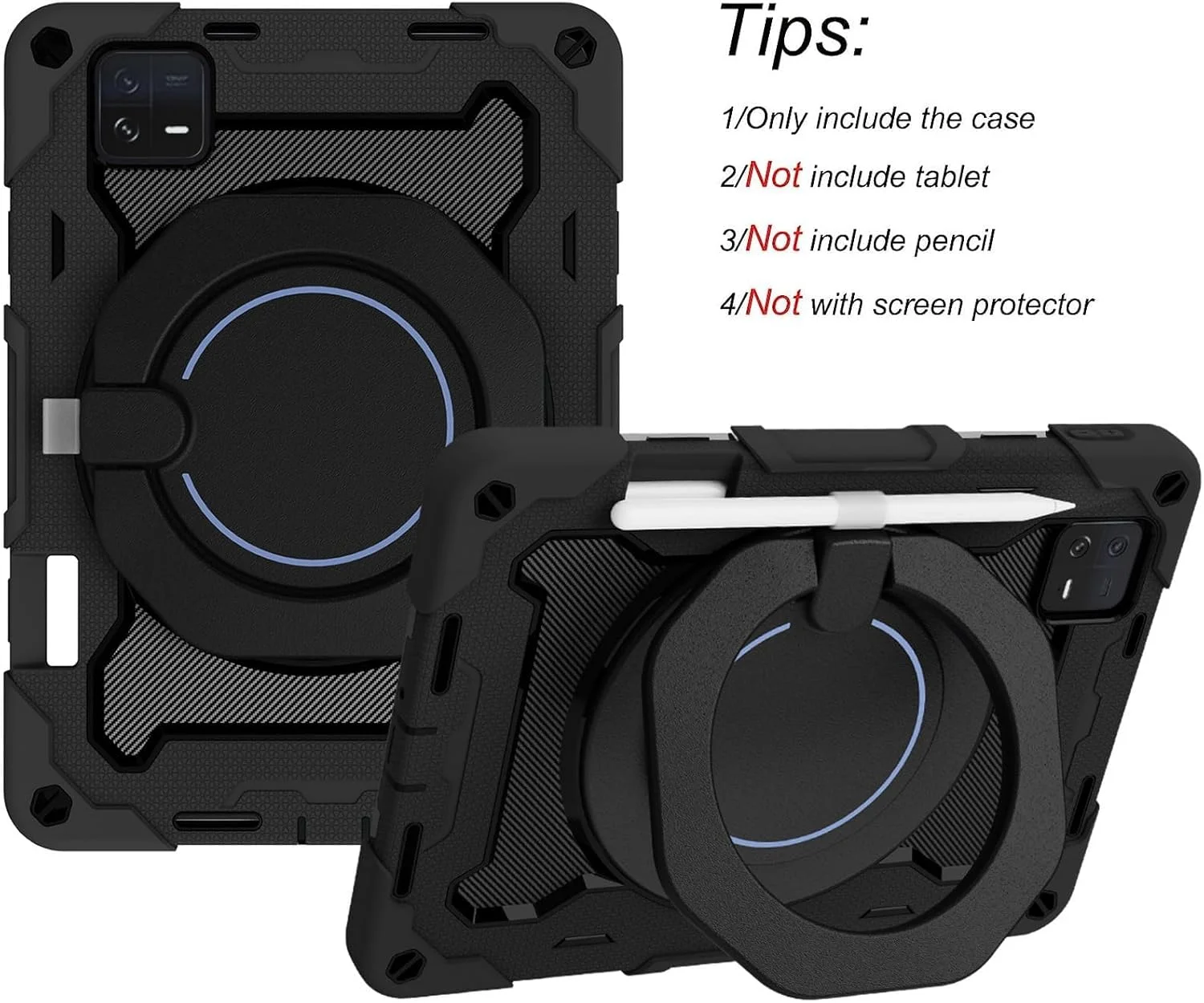 NALACAL Heavy Duty Shockproof Case for Xiaomi Pad 6/6 Pro 11 inch, 360° Rotating Ring Stand Case Armor Protective Case 3-Layers Combo Armor Case Silicone Cover for Xiaomi Pad 6 / Pad 6 Pro NALACAL Heavy Duty Shockproof Case for Xiaomi Pad 6/6 Pro 11 inch, 360° Rotating Ring Stand Case Armor Protective Case 3-Layers Combo Armor Case Silicone Cover for Xiaomi Pad 6 / Pad 6 Pro