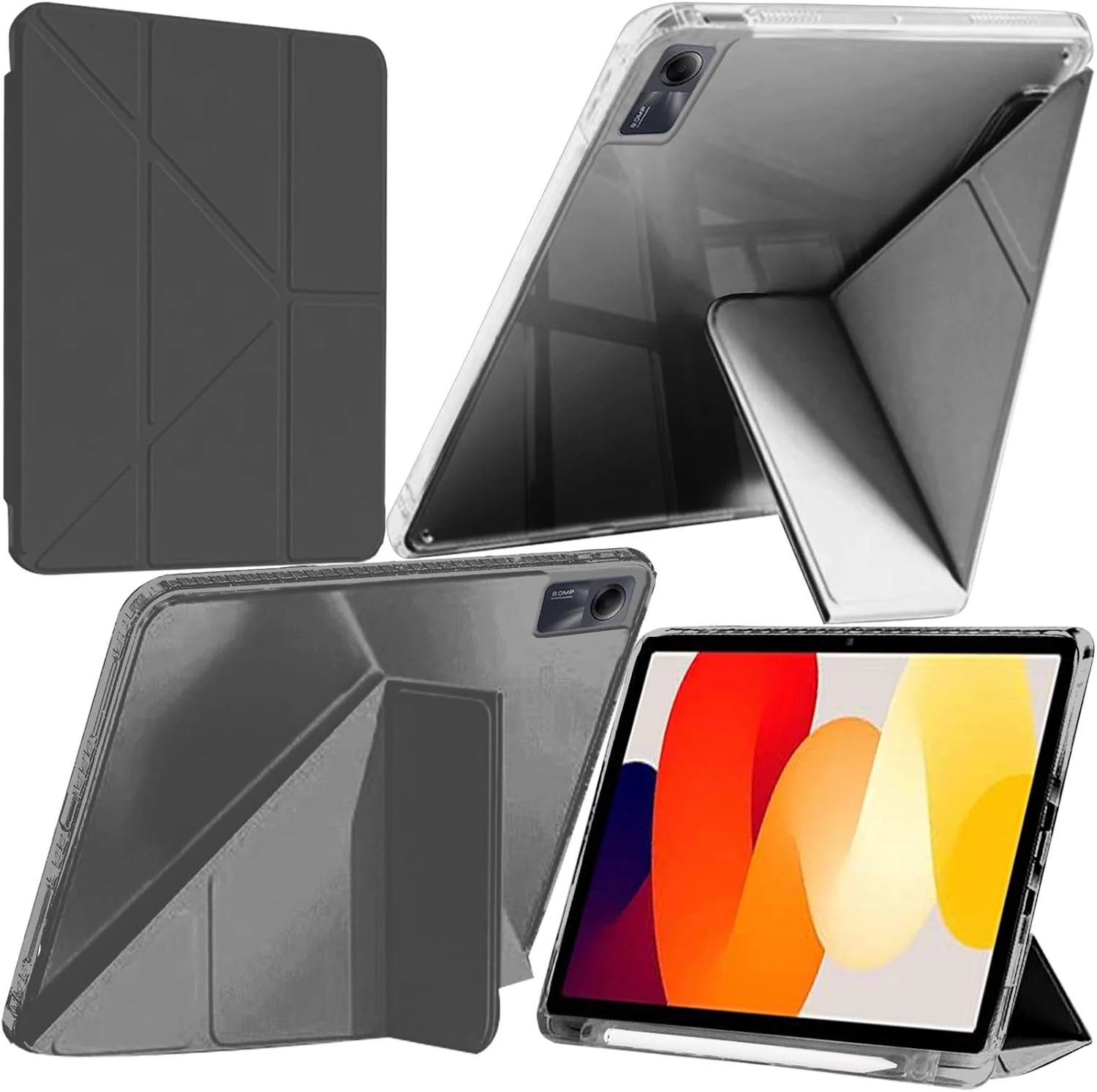 A-BEAUTY Case Compatible with Xiaomi Redmi Pad SE 11 Inch 2023 with Pen Holder, Shockproof Clear Cover, 6-in-1 Y-Shaped Trifold Stand, Auto Wake/Sleep, Black A-BEAUTY Case Compatible with Xiaomi Redmi Pad SE 11 Inch 2023 with Pen Holder, Shockproof Clear Cover, 6-in-1 Y-Shaped Trifold Stand, Auto Wake/Sleep, Black