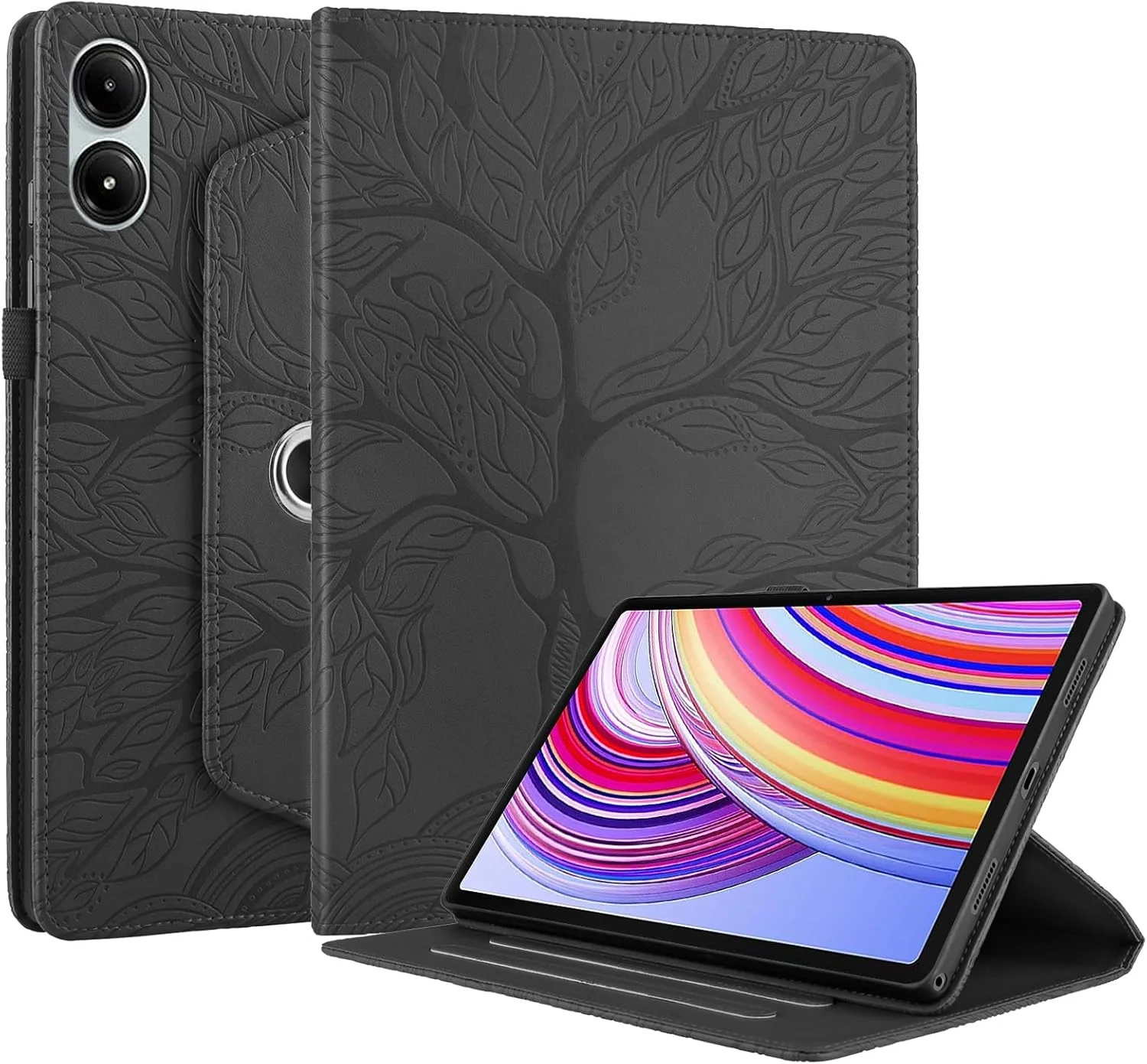 کیف چرخشی TERRIFI برای شیائومی Redmi Pad Pro 12.1 اینچ، کیف تبلت چرمی PU 2024 با پایه چرخان 360 درجه، طرح درخت سیاه، محافظ برای شیائومی Redmi Pad Pro 12.1 کیف چرخشی TERRIFI برای شیائومی Redmi Pad Pro 12.1 اینچ، کیف تبلت چرمی PU 2024 با پایه چرخان 360 درجه، طرح درخت سیاه، محافظ برای شیائومی Redmi Pad Pro 12.1