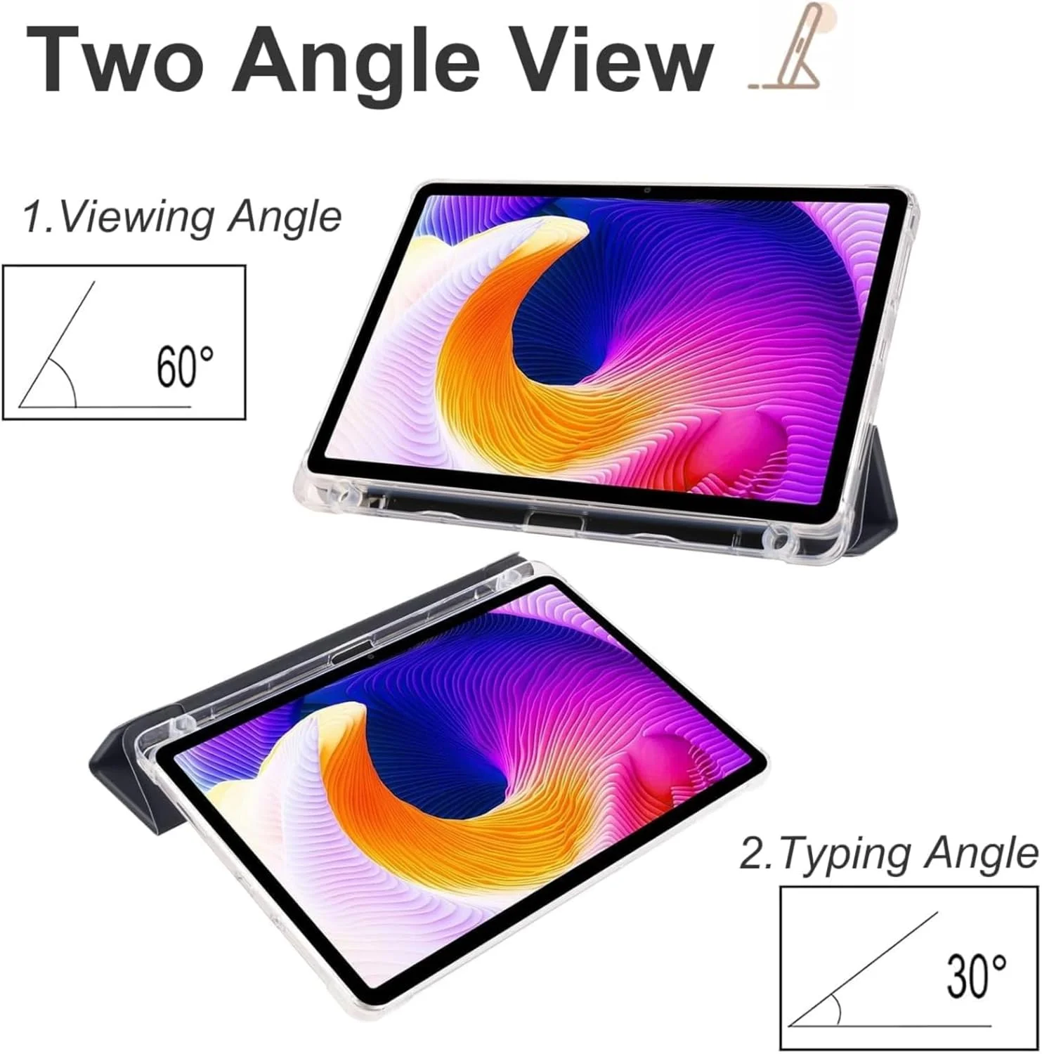 کاور نسلين سازگار با شیائومی Redmi Pad SE 11 اینچ 2023، کاور باریک و سبک TPU ضد ضربه با محافظ پشتی شفاف برای Redmi Pad SE 11" 2023 (مشکی)