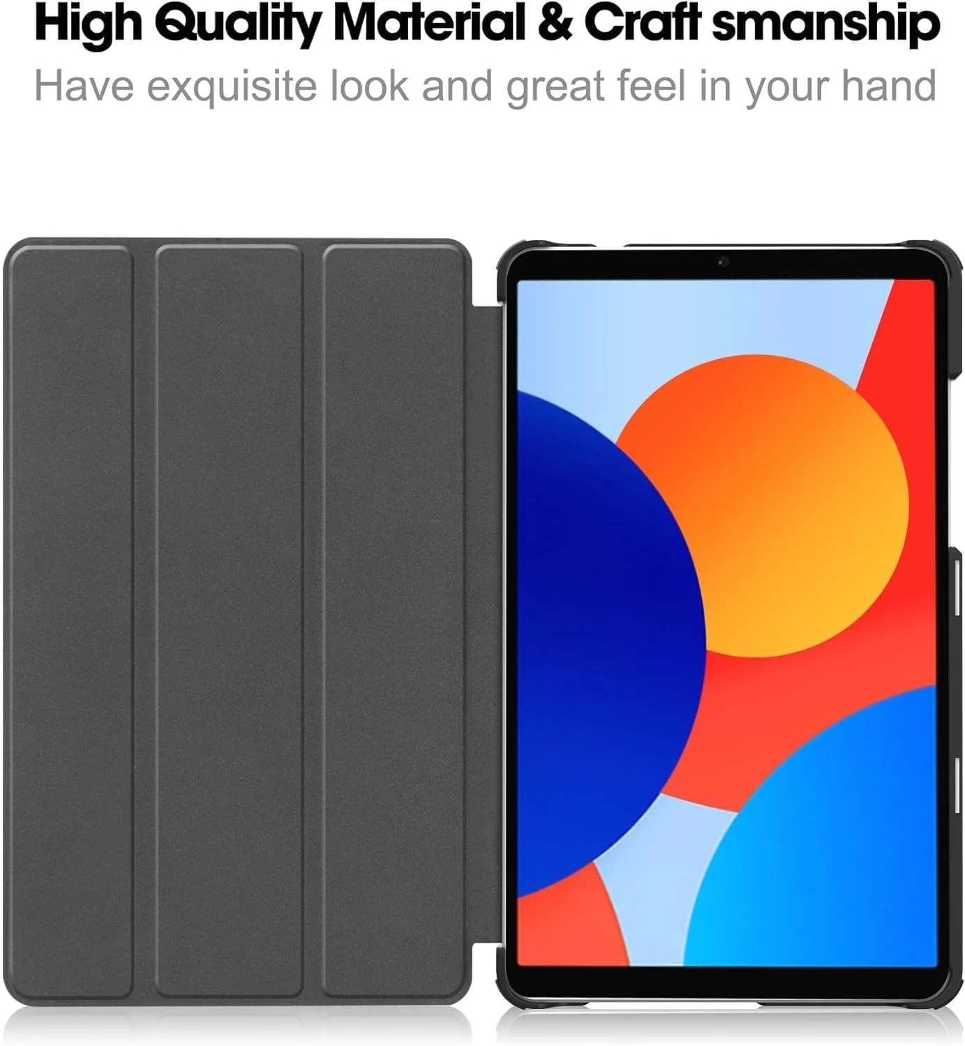 YIMICO Case for Xiaomi Redmi Pad SE 8.7 inch(2024), Tri fold Slim Lightweight Hard Shell Cover with Multi-Angle Stand For Redmi Pad SE 8.7 Inch (Gray, Redmi Pad SE 8.7-inch (2024))
