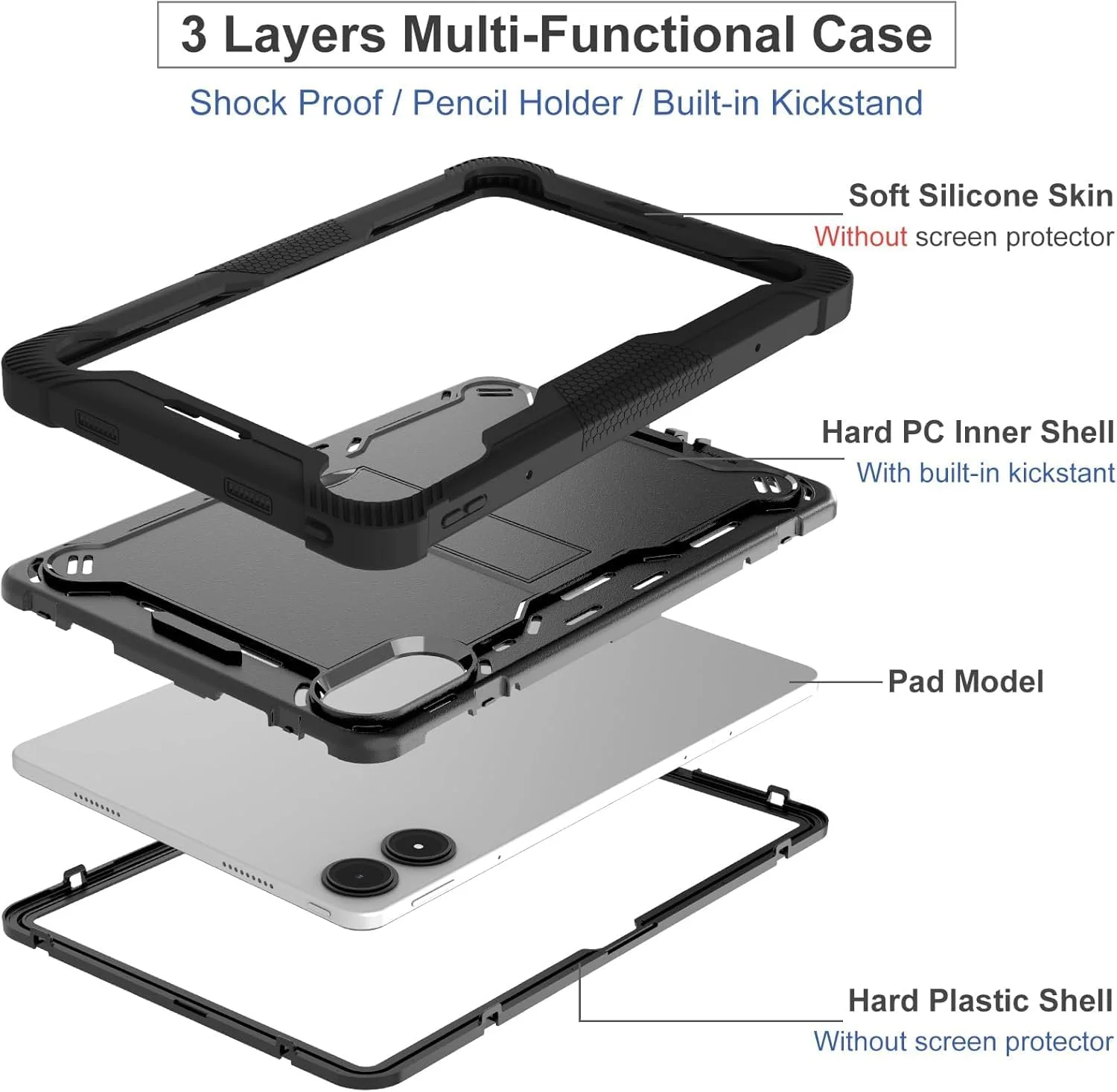 Azonee Case for Xiaomi Redmi Pad Pro 12.1"/Poco Pad 12.1" Case, Hard Case, Lightweight, Premium Pu, Scratch-Resistant, Shockproof Protective Case, For Redmi Pad Pro 12.1" Tablet (Black) Azonee Case for Xiaomi Redmi Pad Pro 12.1"/Poco Pad 12.1" Case, Hard Case, Lightweight, Premium Pu, Scratch-Resistant, Shockproof Protective Case, For Redmi Pad Pro 12.1" Tablet (Black)