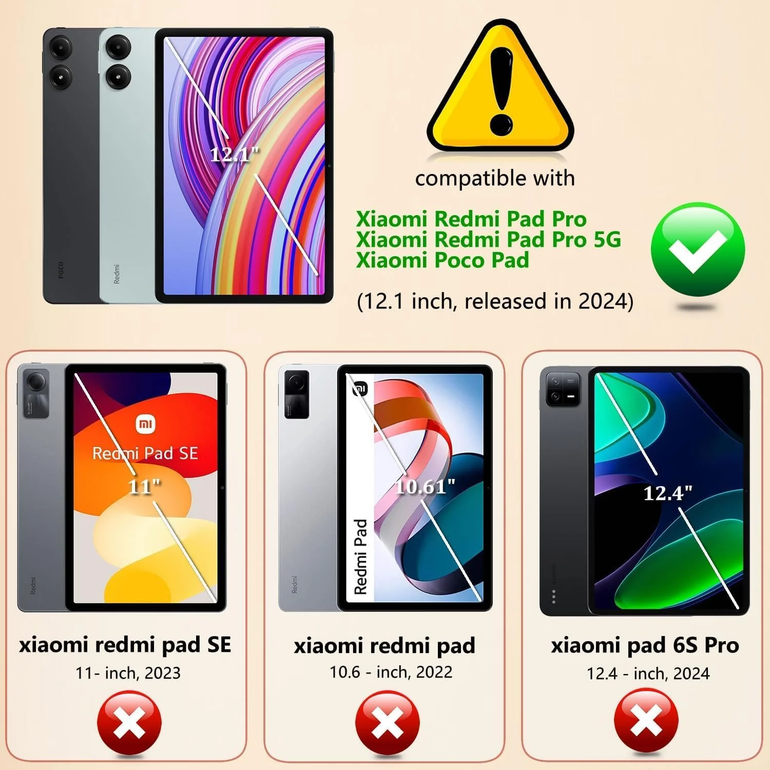 کاور ییمیکو مناسب برای شیائومی ردمی پد پرو/پوکو پد 12.1 اینچ، مدل تاشو سه لایه، باریک، سبک وزن، با روکش محافظ هوشمند و استند چند زاویه ای برای ردمی پد پرو/پوکو پد (طرح پروانه)