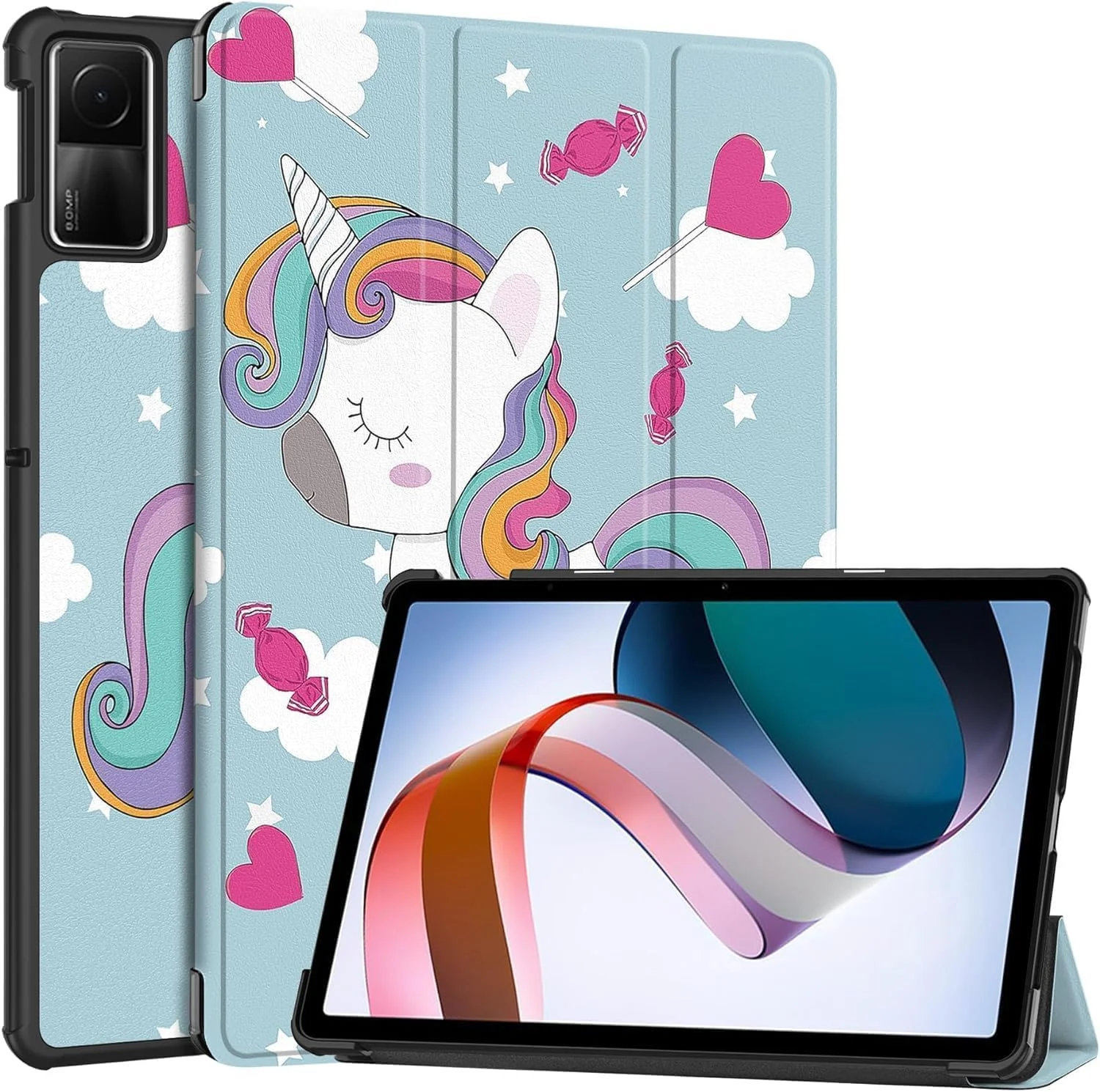 کیف محافظ تبلت eWINNER سازگار با شیائومی Redmi Pad SE 11 اینچ (نسخه 2023) / کاور تاشو و باریک چرمی PU با قابلیت بیدار شدن/خواب خودکار برای تبلت Redmi Pad SE 11 اینچ (2023) (طرح یونیکورن) کیف محافظ تبلت eWINNER سازگار با شیائومی Redmi Pad SE 11 اینچ (نسخه 2023) / کاور تاشو و باریک چرمی PU با قابلیت بیدار شدن/خواب خودکار برای تبلت Redmi Pad SE 11 اینچ (2023) (طرح یونیکورن)