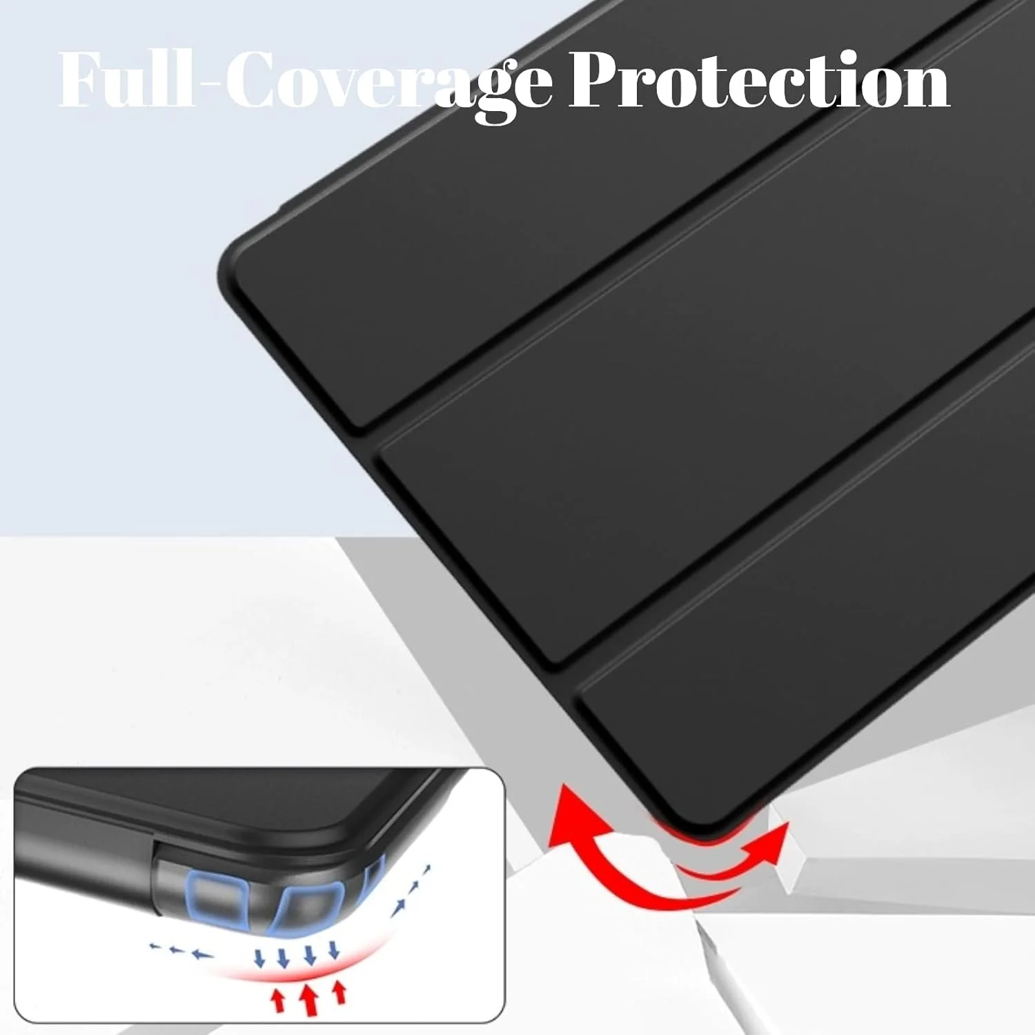 کاور نسلين سازگار با ردمی پد پرو ۱۲.۱ اینچ ۲۰۲۴، کاور باریک و سبک با استند و محافظ نرم TPU برای شیائومی پوکو پد/ردمی پد پرو با قابلیت بیدار/خواب خودکار (مشکی)