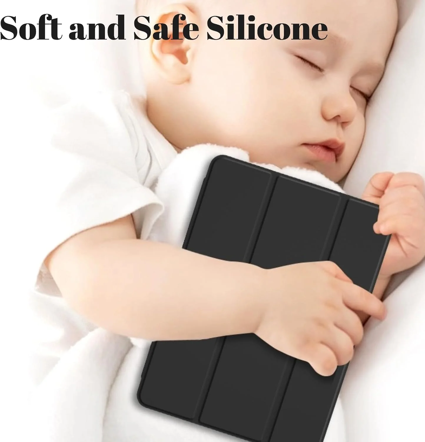 کاور نسلين سازگار با ردمی پد پرو ۱۲.۱ اینچ ۲۰۲۴، کاور باریک و سبک با استند و محافظ نرم TPU برای شیائومی پوکو پد/ردمی پد پرو با قابلیت بیدار/خواب خودکار (مشکی)