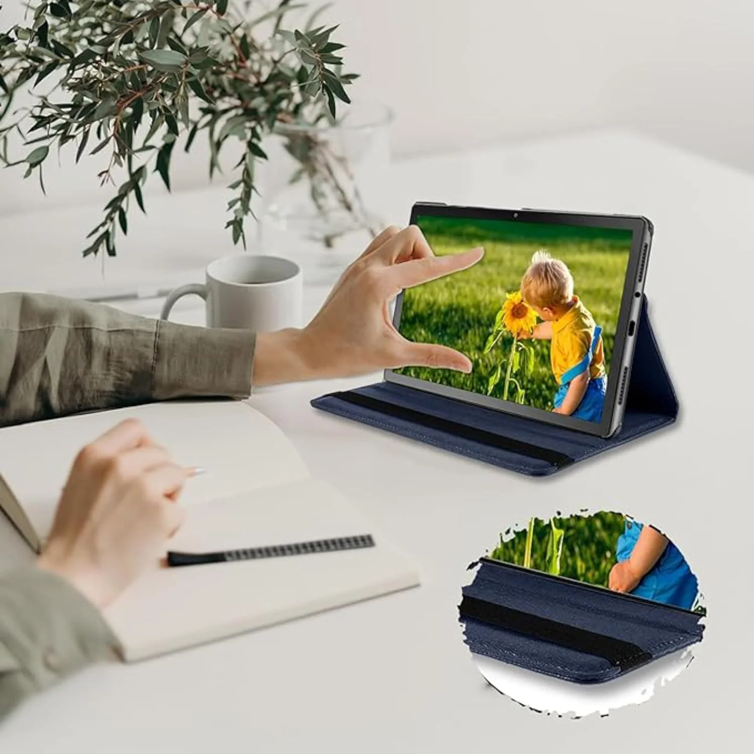 کیف محافظ تبلت نسلين سازگار با شیائومی Redmi Pad SE 11 اینچ 2023، کیف چرمی PU، محافظ تبلت چرخشی 360 درجه با قابلیت تنظیم چند زاویه برای Redmi Pad SE 11 اینچ (آبی) کیف محافظ تبلت نسلين سازگار با شیائومی Redmi Pad SE 11 اینچ 2023، کیف چرمی PU، محافظ تبلت چرخشی 360 درجه با قابلیت تنظیم چند زاویه برای Redmi Pad SE 11 اینچ (آبی)
