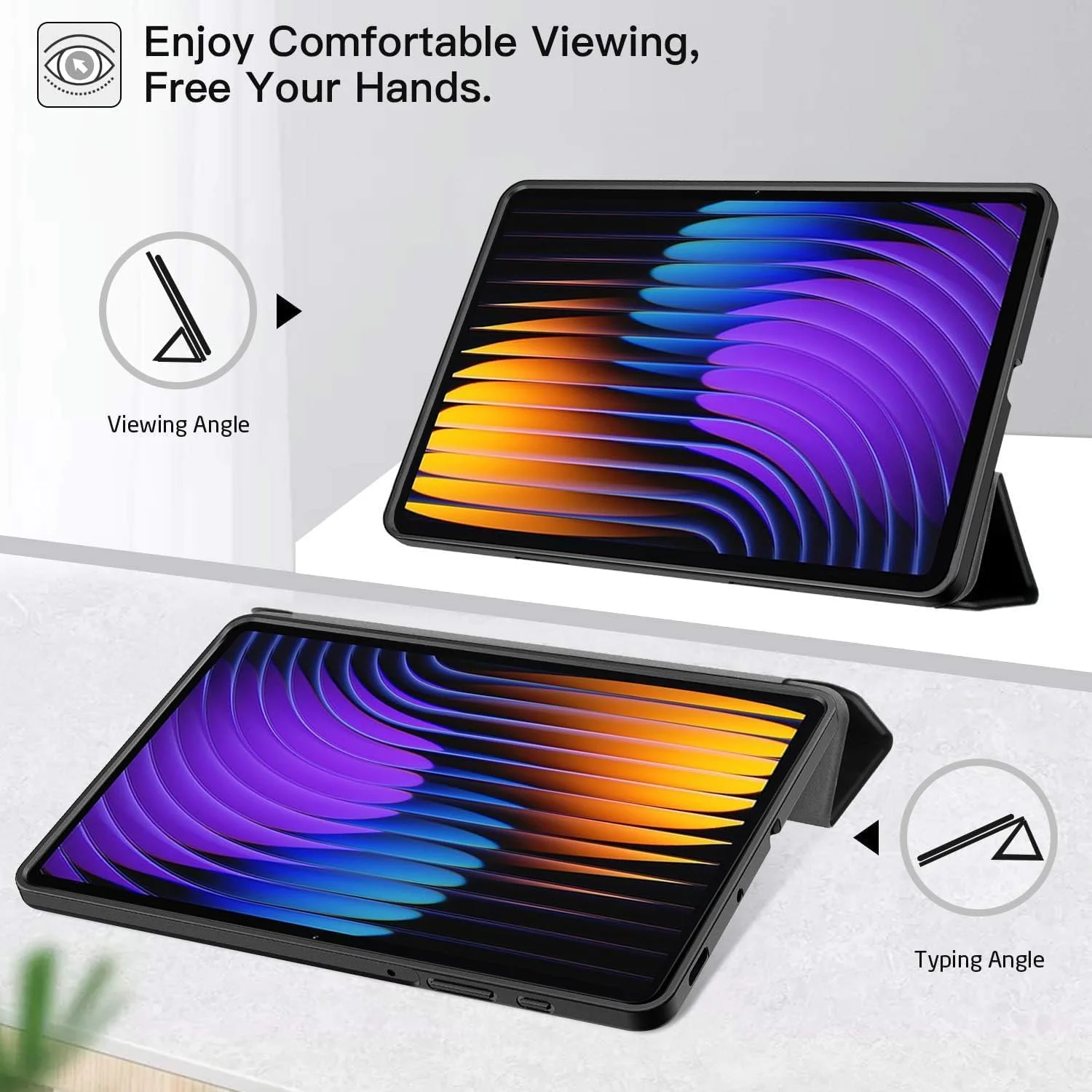 Xiaomi Pad 7/7 Pro Case, 11.2-inch Tablet Cover with Screen Protector, Pen Holder, Auto Wake/Sleep, Shockproof Protection, Black Xiaomi Pad 7/7 Pro Case, 11.2-inch Tablet Cover with Screen Protector, Pen Holder, Auto Wake/Sleep, Shockproof Protection, Black