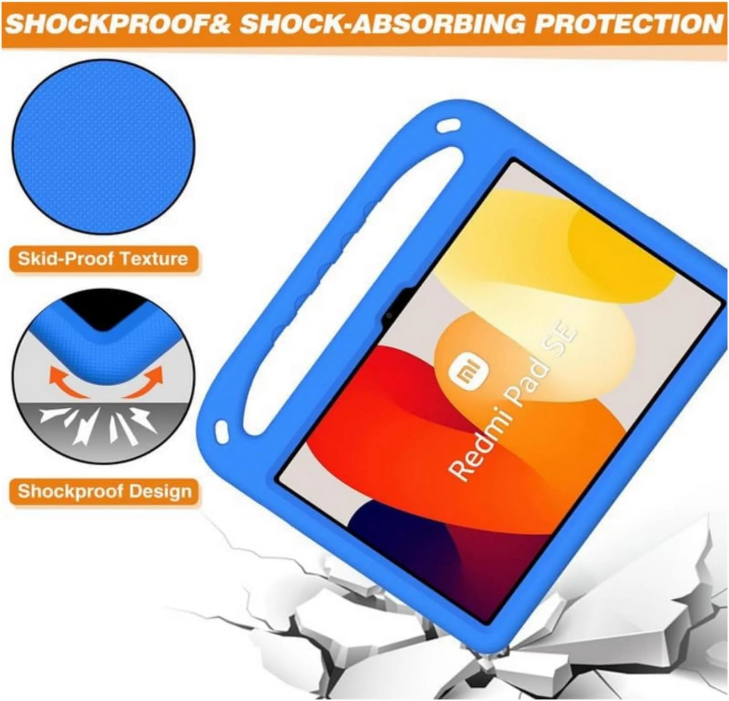 SKEIDO For Xiaomi Redmi Pad SE 11-Inch (2023) EVA Foam Lightweight Shockproof Duarable Tablet Cover with Handle Bracket Protection Case For Children Firendly (Blue) SKEIDO For Xiaomi Redmi Pad SE 11-Inch (2023) EVA Foam Lightweight Shockproof Duarable Tablet Cover with Handle Bracket Protection Case For Children Firendly (Blue)