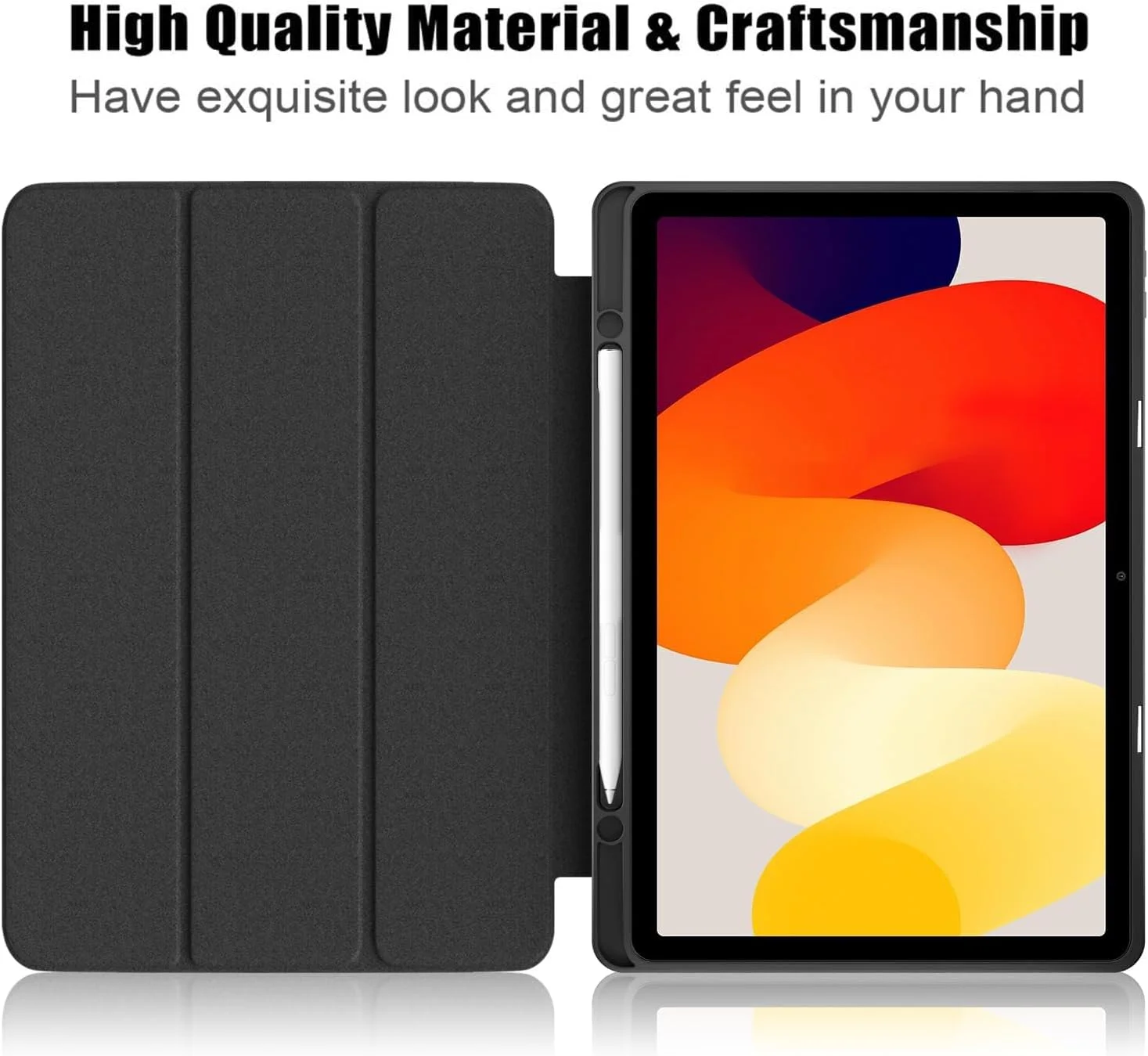 NALACAL Case for Xiaomi Redmi Pad SE 11'' 2023, Hybrid Slim Case Cover [Built-in Pencil Holder] Shockproof Cover with Clear Transparent Back Shell for Xiaomi Redmi Pad SE Don't Touch Me