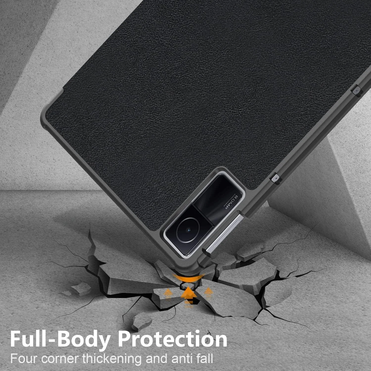 YIMICO Case for Xiaomi Redmi Pad 10.61 inch Released 2022, Tri fold Slim Lightweight Hard Shell Smart Protective Cover with Multi-Angle Stand (BLACK) YIMICO Case for Xiaomi Redmi Pad 10.61 inch Released 2022, Tri fold Slim Lightweight Hard Shell Smart Protective Cover with Multi-Angle Stand (BLACK)