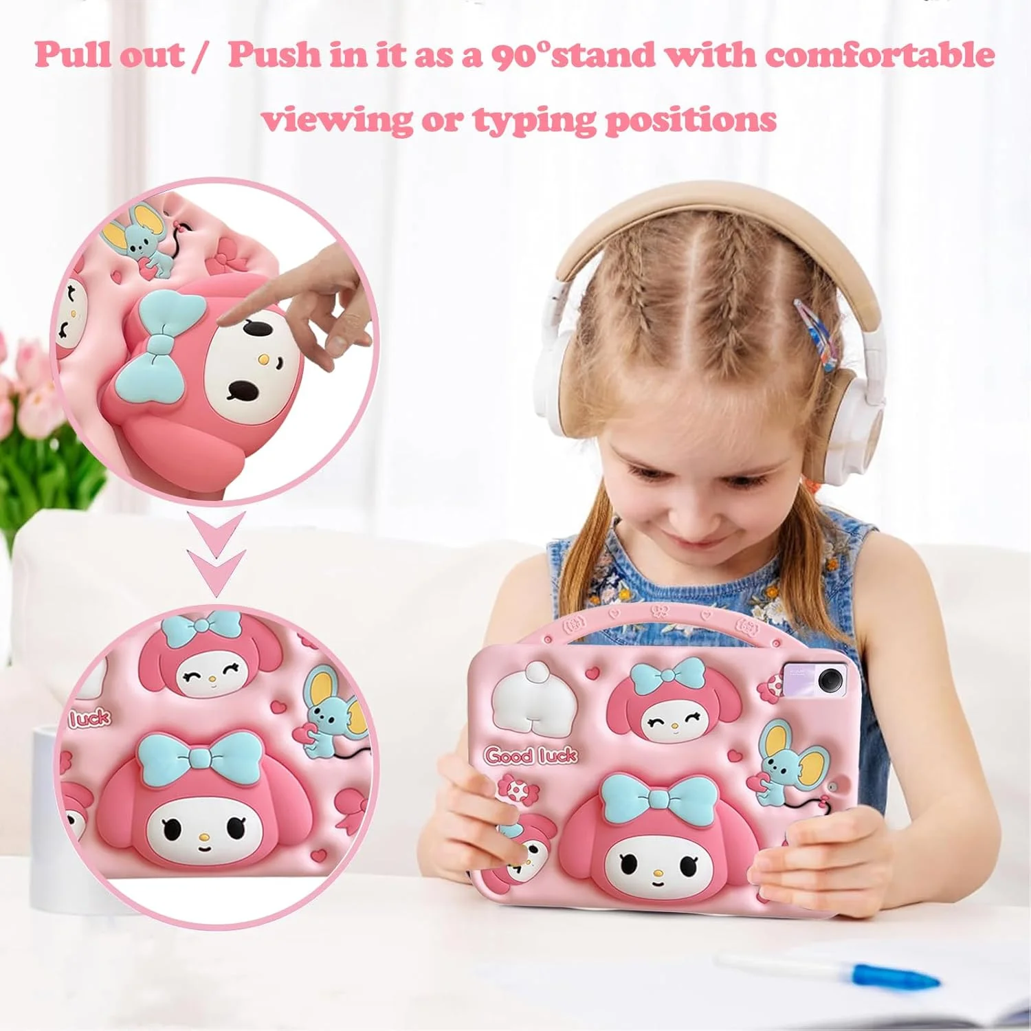کیف محافظ کودکانه A-BEAUTY سازگار با شیائومی Redmi Pad SE 11 اینچ 2023، کاور سیلیکونی ضد ضربه Melody برای Redmi Pad SE 11 اینچ، دارای پایه دسته دار و بند شانه کیف محافظ کودکانه A-BEAUTY سازگار با شیائومی Redmi Pad SE 11 اینچ 2023، کاور سیلیکونی ضد ضربه Melody برای Redmi Pad SE 11 اینچ، دارای پایه دسته دار و بند شانه