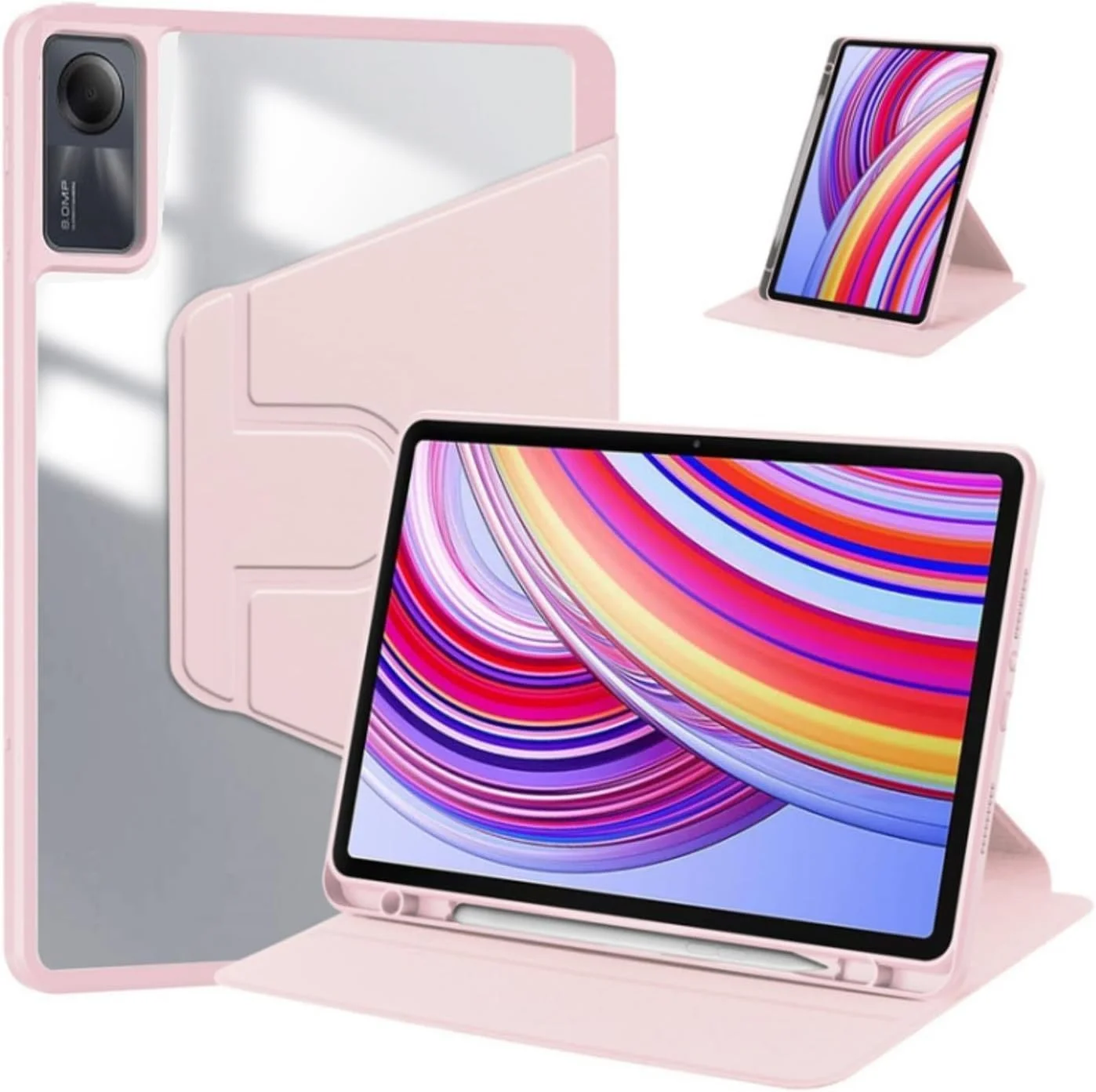 کیف محافظ تبلت QIXUZENI سازگار با شیائومی Redmi Pad SE 11 اینچ 2023، کاور اکریلیک شفاف چند زاویه ای PC سخت با جای قلم، کاور محافظ استند با پشت شفاف، قابلیت بیدار/خواب خودکار (صورتی) کیف محافظ تبلت QIXUZENI سازگار با شیائومی Redmi Pad SE 11 اینچ 2023، کاور اکریلیک شفاف چند زاویه ای PC سخت با جای قلم، کاور محافظ استند با پشت شفاف، قابلیت بیدار/خواب خودکار (صورتی)