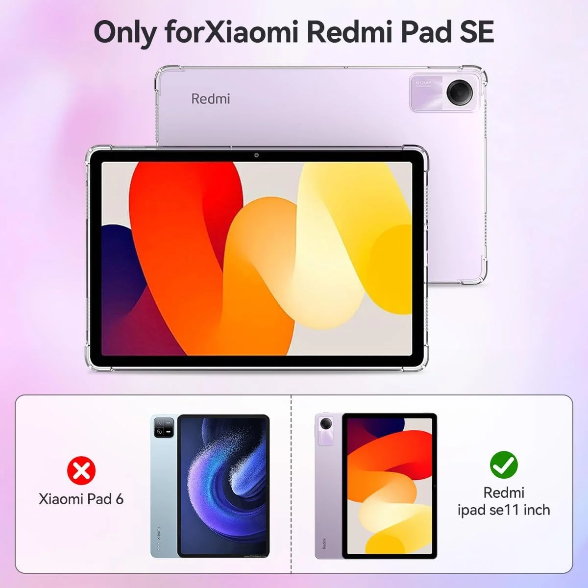 قاب محافظ شفاف سازگار با Xiaomi Redmi Pad SE 11 اینچ - عرضه شده در سال 2023، ضد ضربه، پوشش انعطاف پذیر، پوسته محافظ TPU شفاف ضد خش برای REDMIPAD SE قاب محافظ شفاف سازگار با Xiaomi Redmi Pad SE 11 اینچ - عرضه شده در سال 2023، ضد ضربه، پوشش انعطاف پذیر، پوسته محافظ TPU شفاف ضد خش برای REDMIPAD SE