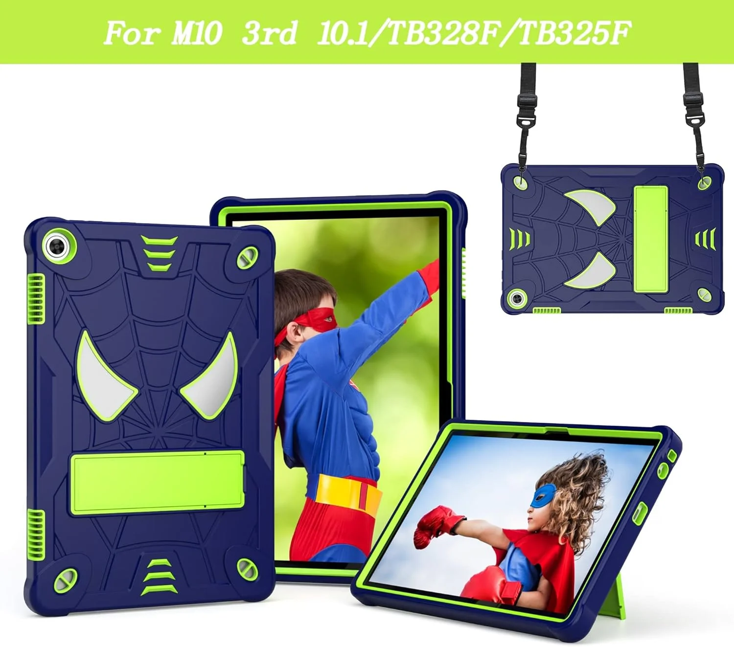 کیف تبلت کودکانه سازگار با Lenovo Tab M10 (نسل 3) TB-328FU /TB-328XU(2022) 10.1 اینچ، کاور محافظ ضد ضربه و مقاوم با هولدر داخلی + بند شانه محافظ کیف تبلت کودکانه سازگار با Lenovo Tab M10 (نسل 3) TB-328FU /TB-328XU(2022) 10.1 اینچ، کاور محافظ ضد ضربه و مقاوم با هولدر داخلی + بند شانه محافظ